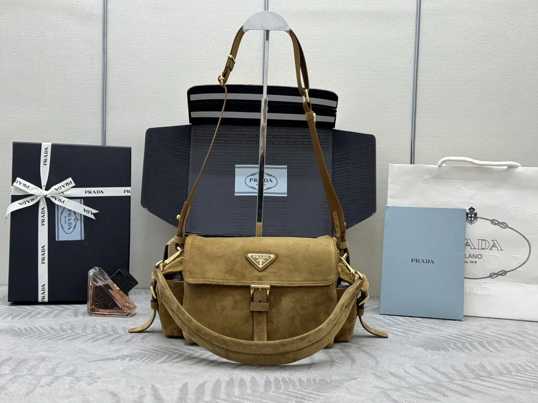 Suede Messenger Bag with Detachable Straps D98016368