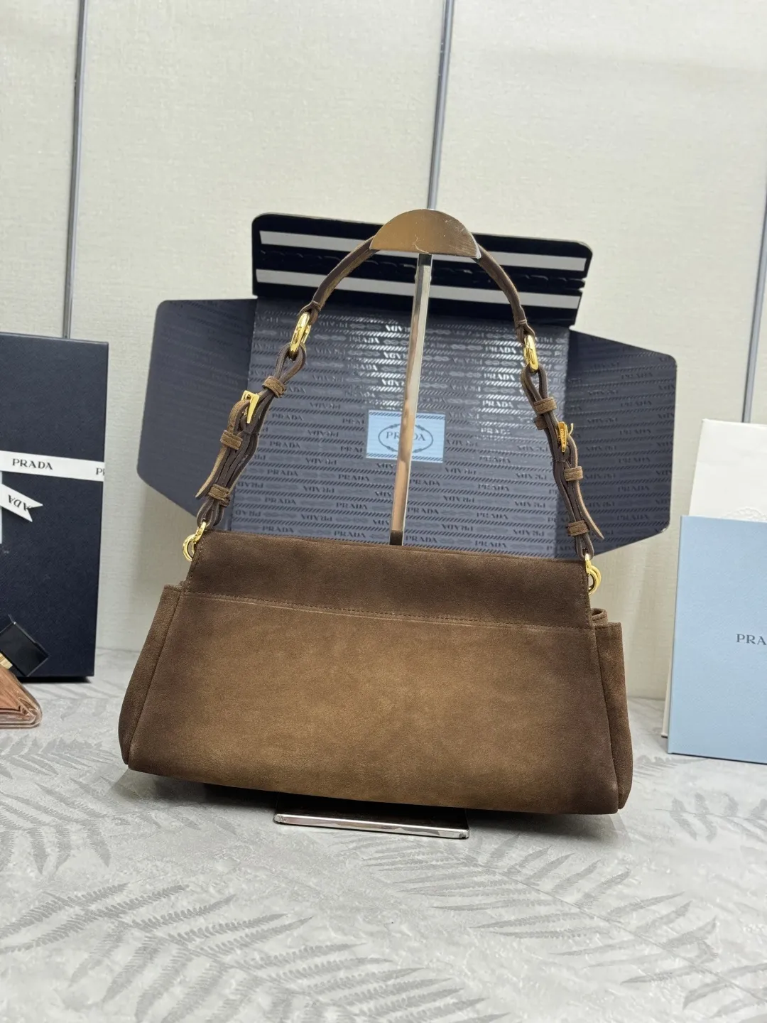 Suede Enchaîné Shoulder Bag D102016370 — view 2