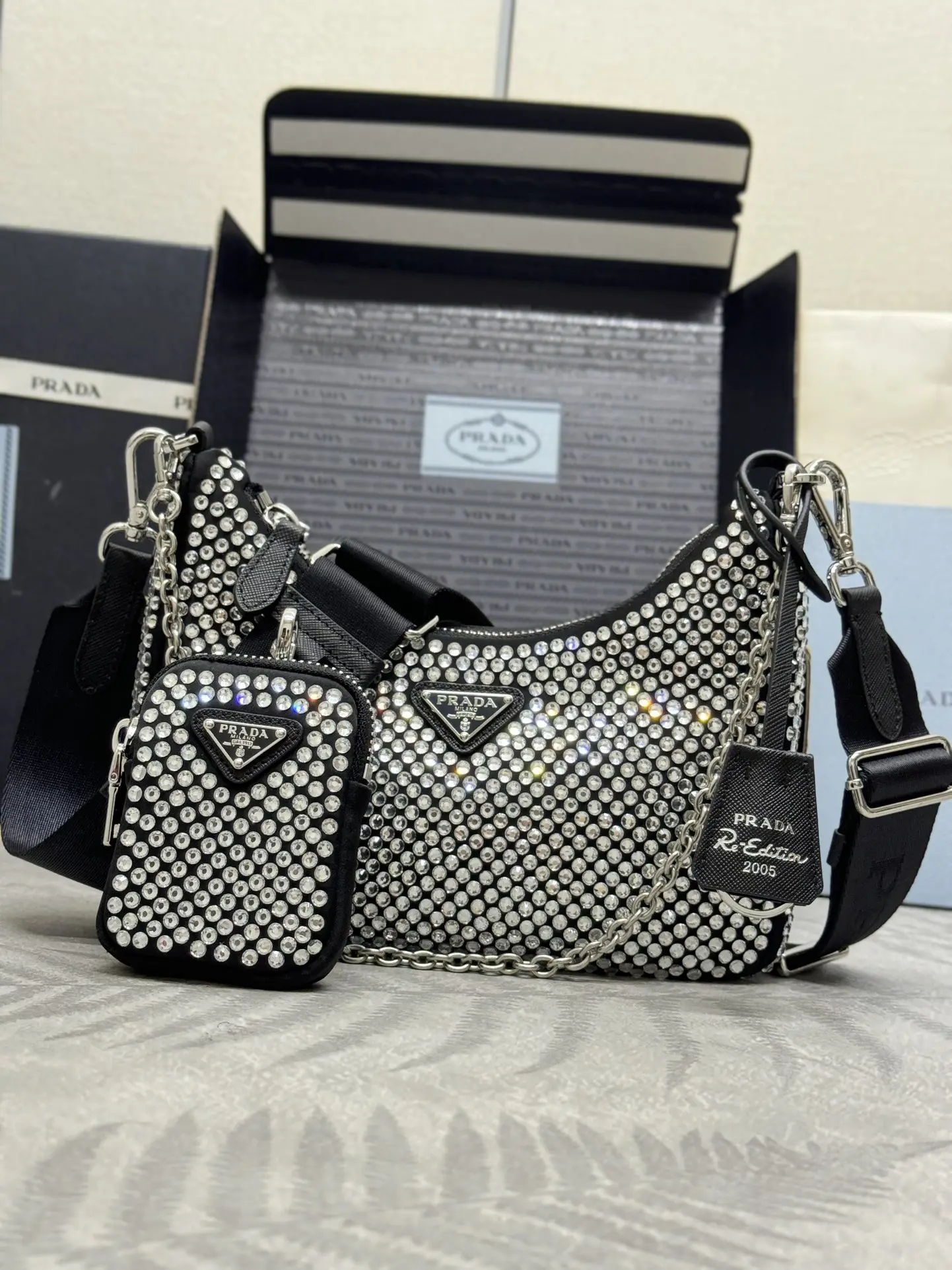 Re-Edition 2005 Crystal-Embellished Shoulder Bag D83016371 — view 2