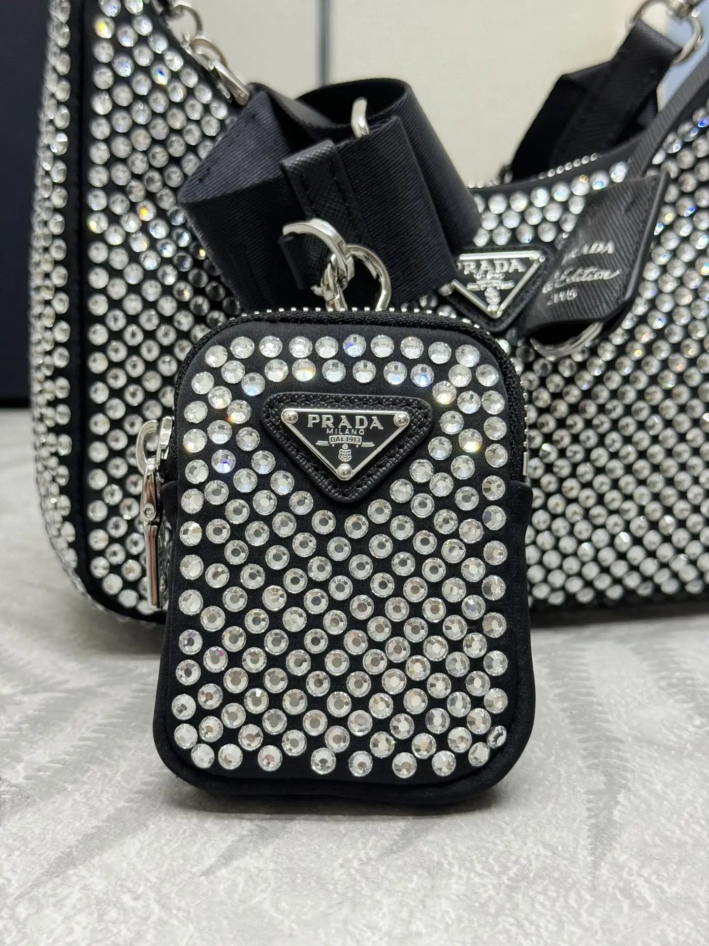 Re-Edition 2005 Crystal-Embellished Shoulder Bag D83016371 — view 7