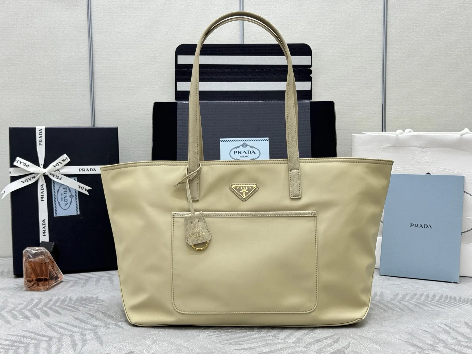 Nylon Tote Bag with Front Pocket D66016372