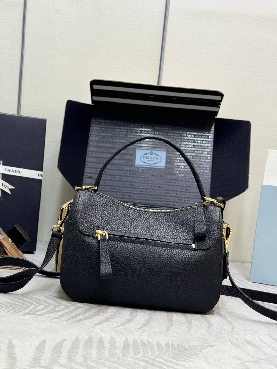 Prada Grained Leather Top-Handle Bag D98016373 — view 2