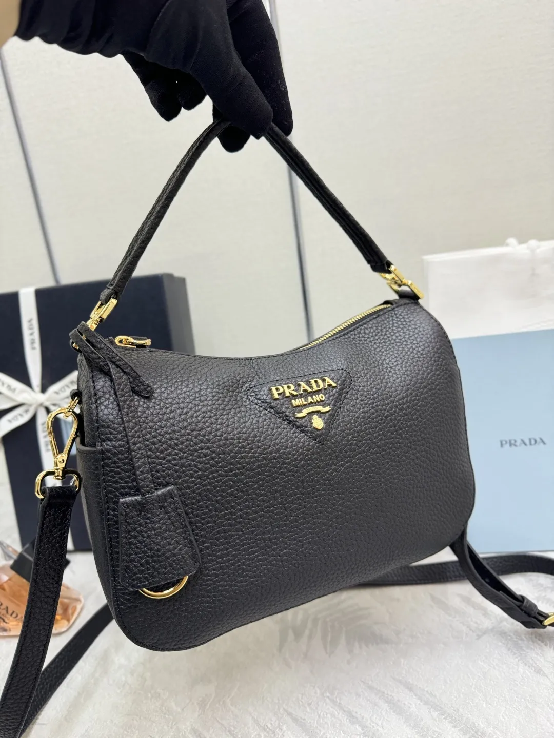 Prada Grained Leather Top-Handle Bag D98016373 — view 4