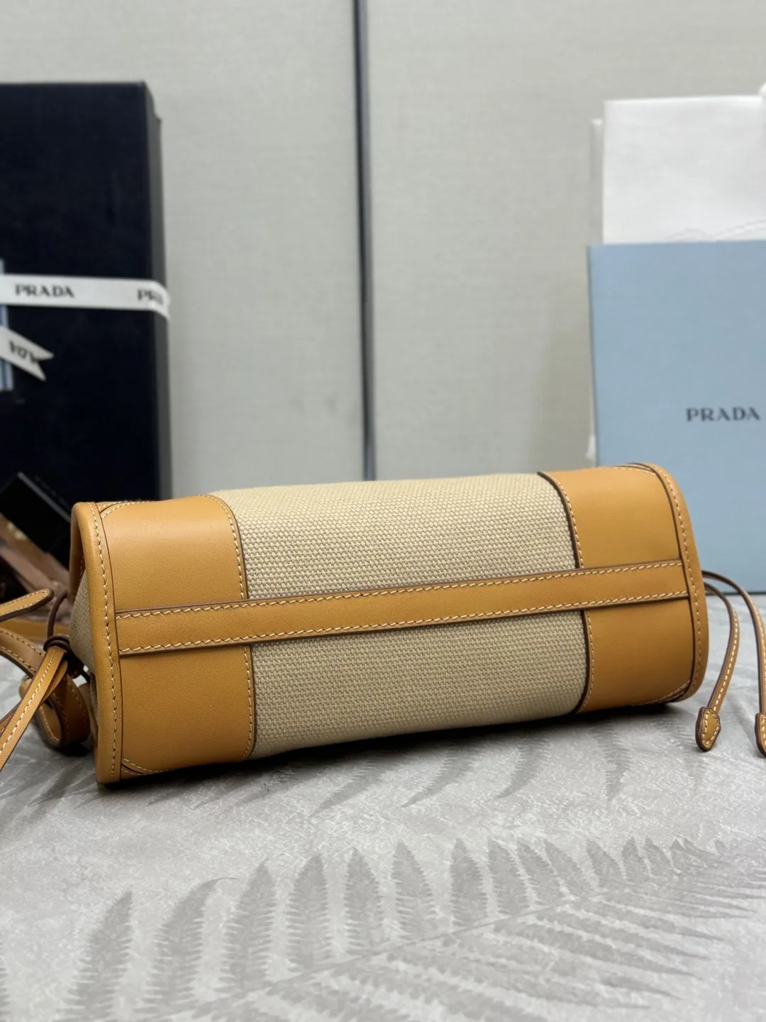 Prada Bonnie Mini Canvas and Leather Top-Handle Bag D96016376 — view 6
