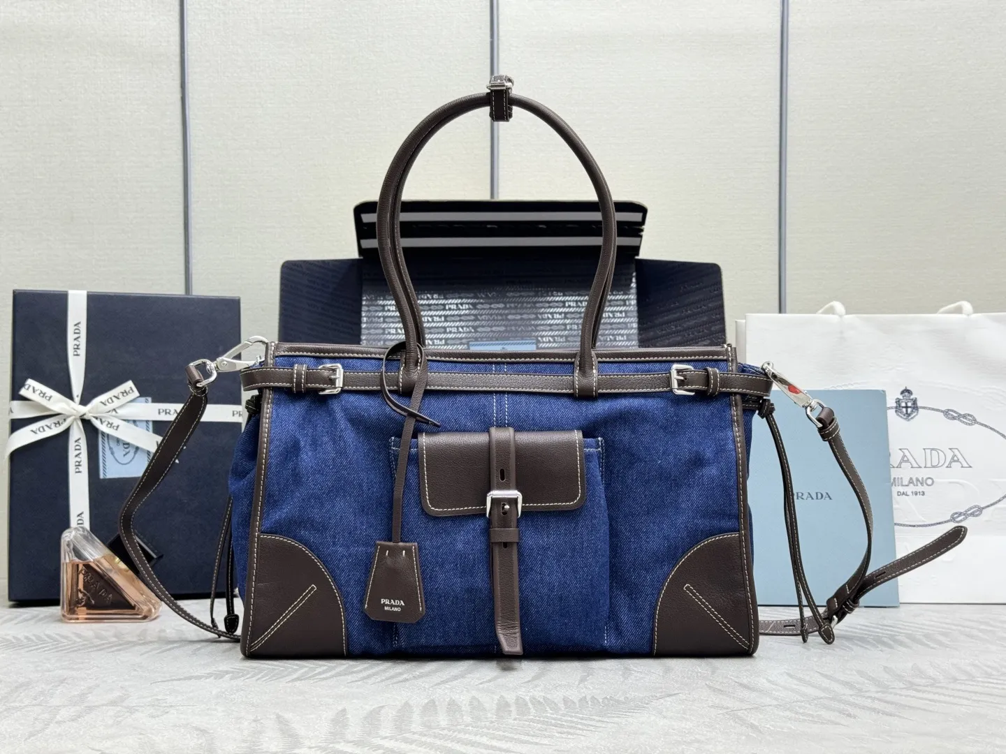 Denim Bonnie Top-Handle Bag D105016380