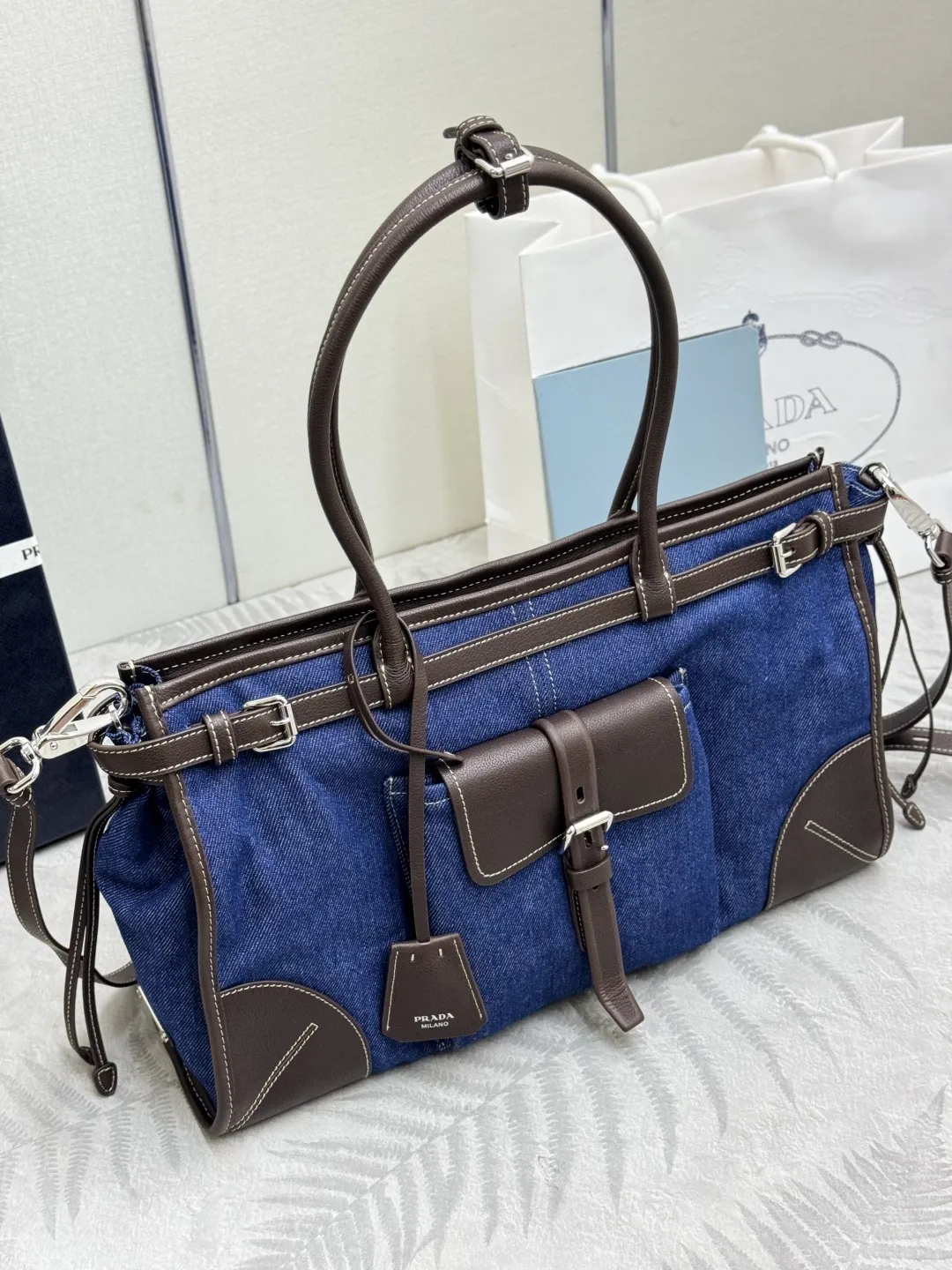 Denim Bonnie Top-Handle Bag D105016380 — view 3