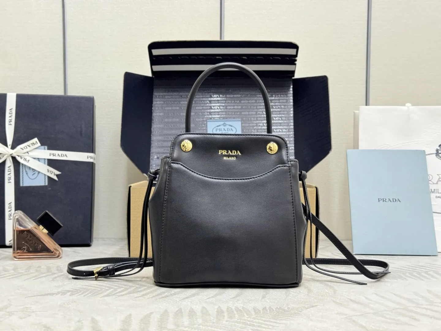 Prada Carry Leather Top-Handle Bag D88016381