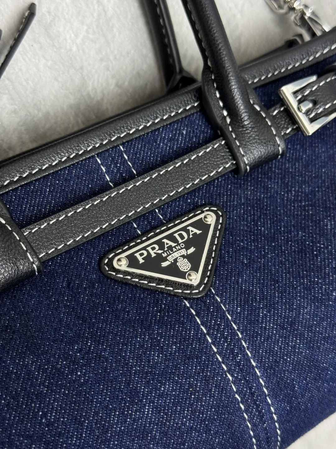 Bonnie Mini Denim & Leather Top-Handle Bag D95016383 — view 7