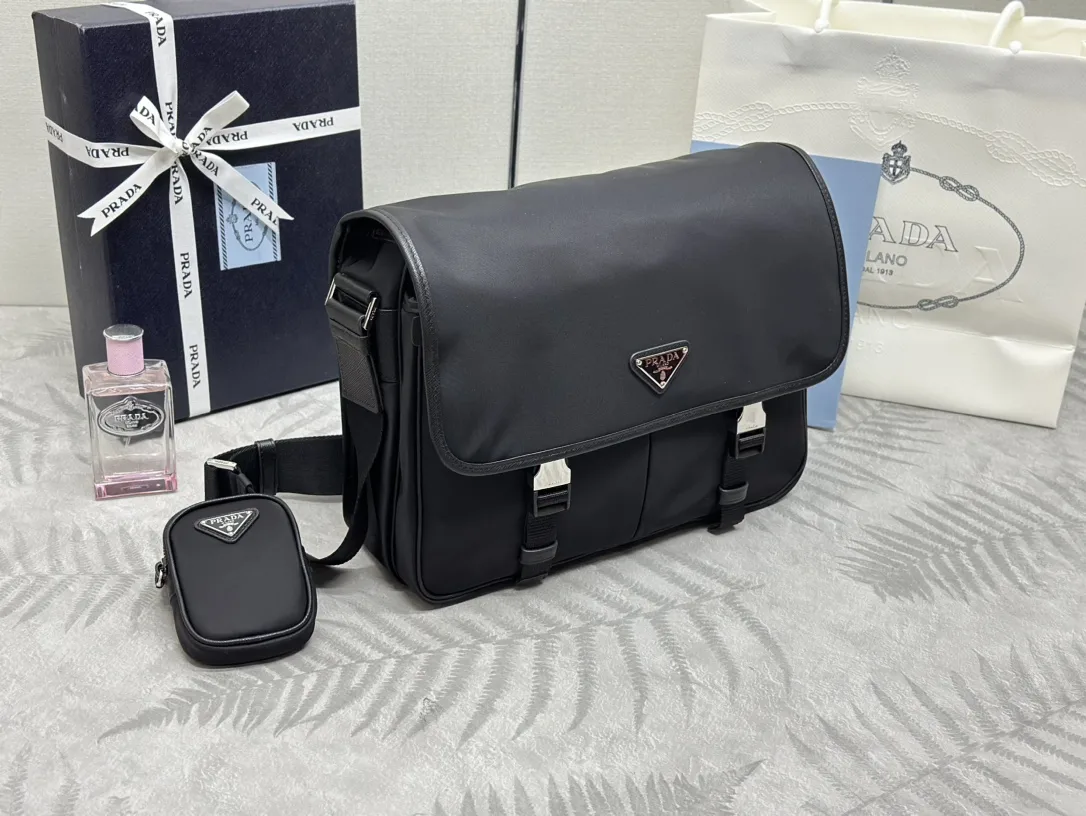 Prada Nylon and Saffiano Leather Messenger Bag D80016384 — view 3