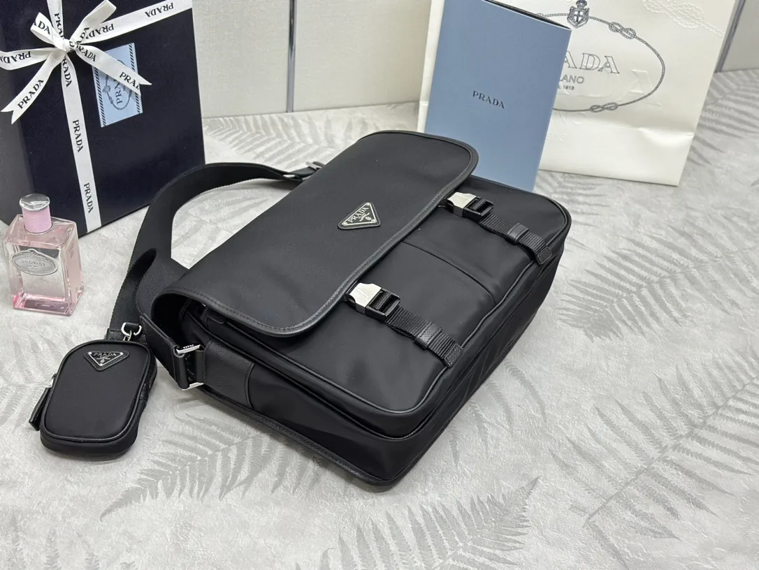 Prada Nylon and Saffiano Leather Messenger Bag D80016384 — view 4