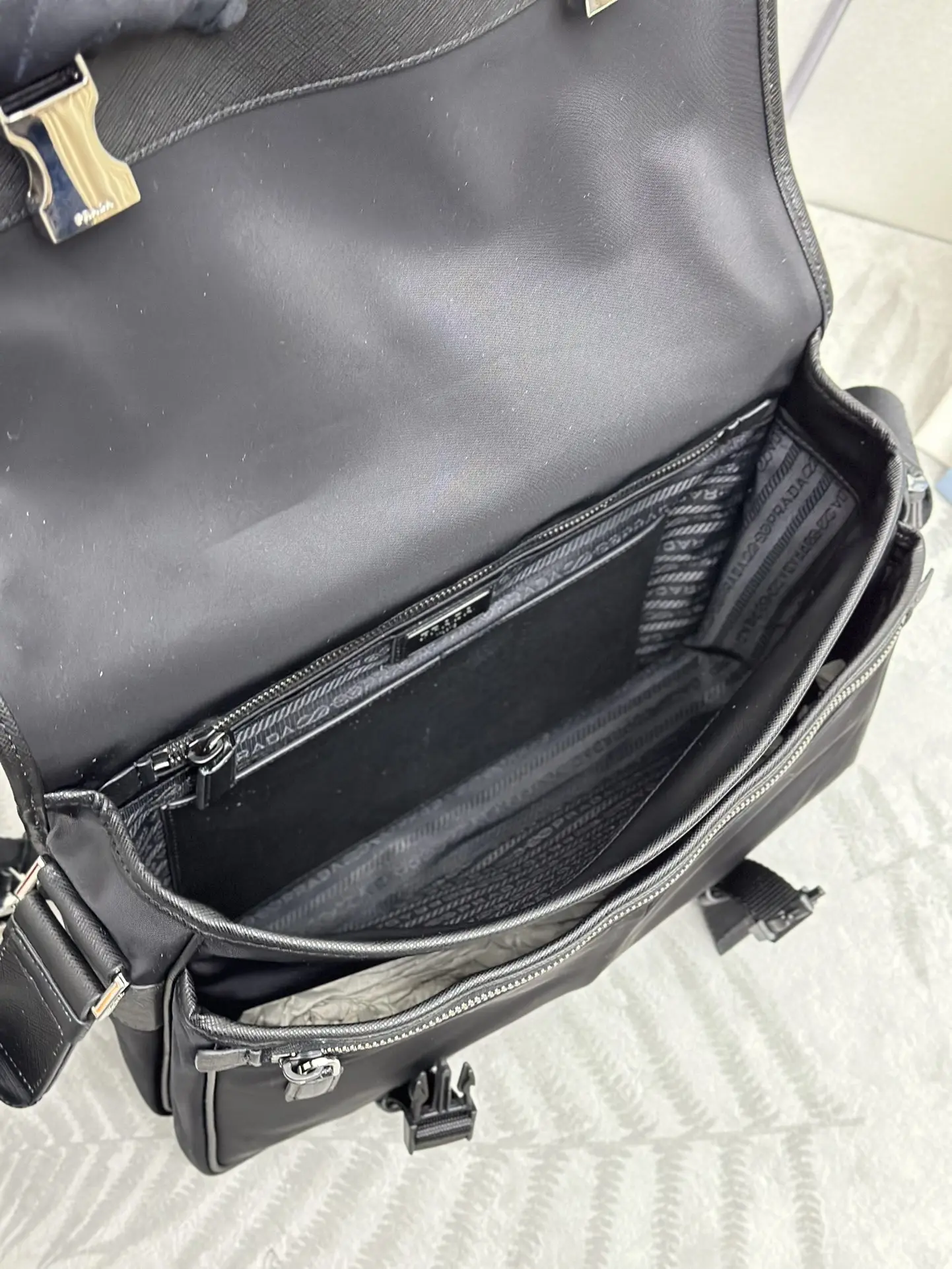 Prada Nylon and Saffiano Leather Messenger Bag D80016384 — view 6