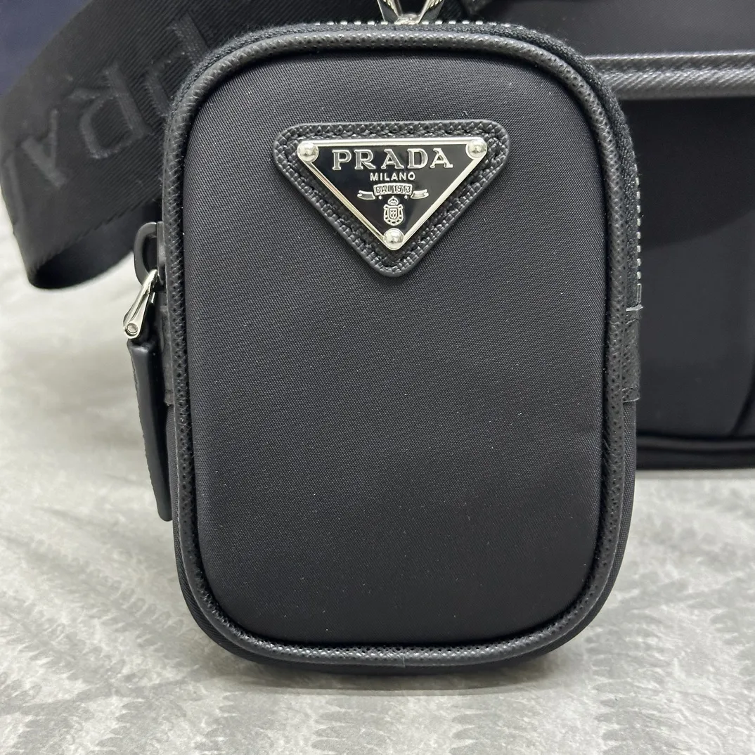 Nylon Saffiano-Trim Messenger Bag with Pouch D78016385 — view 7