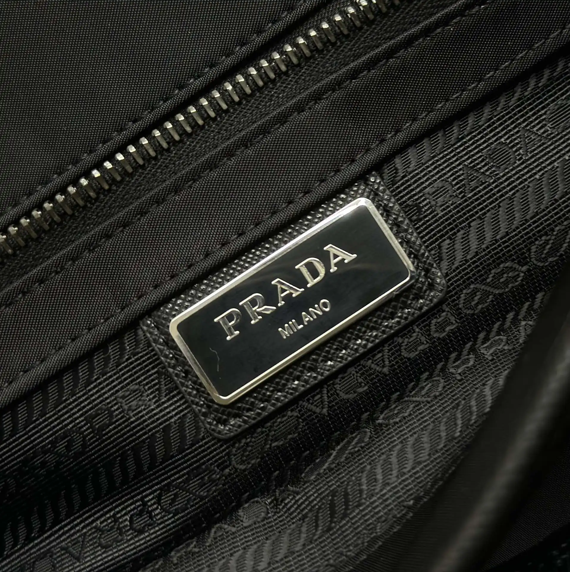 Nylon Saffiano-Trim Messenger Bag with Pouch D78016385 — view 9