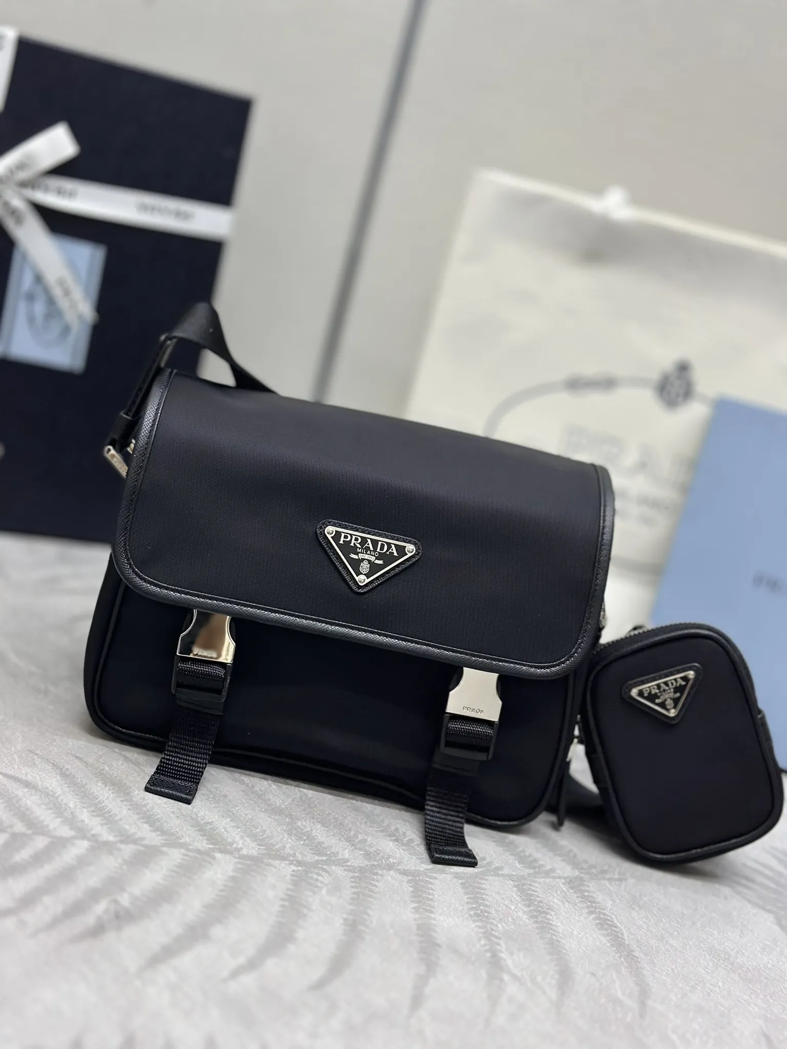 Prada Re-Nylon Small Messenger Bag D78016386
