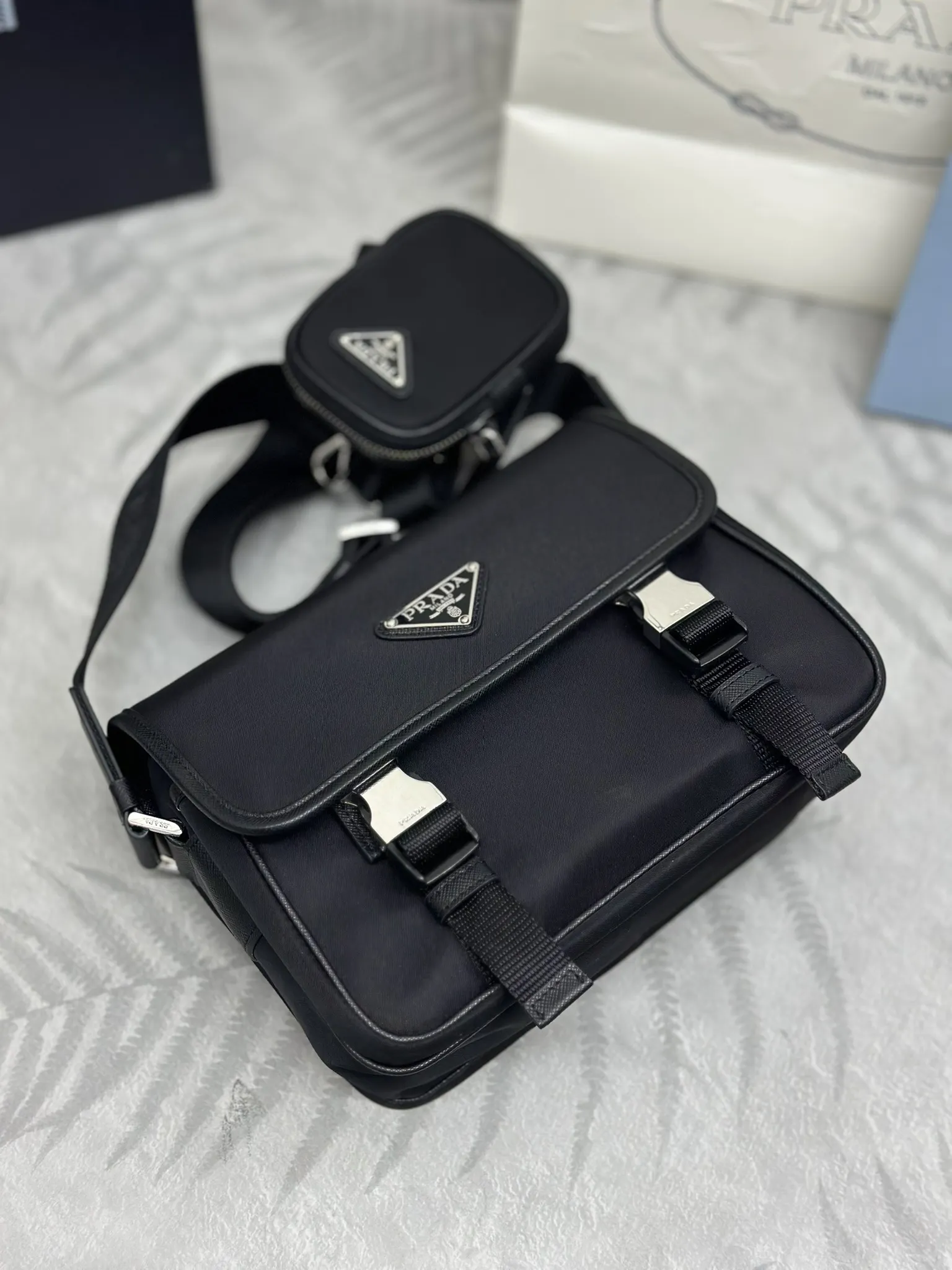 Prada Re-Nylon Small Messenger Bag D78016386 — view 4