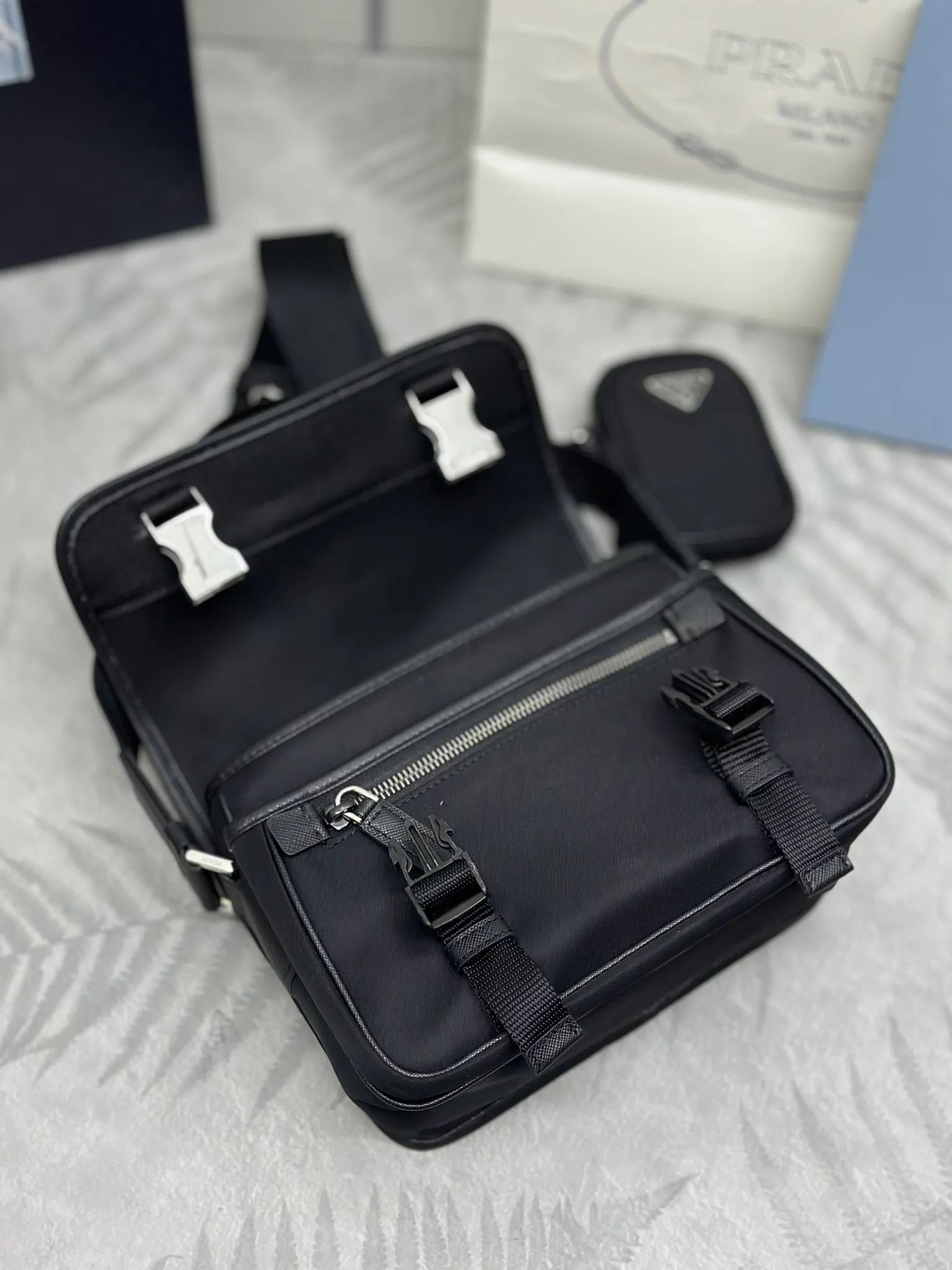 Prada Re-Nylon Small Messenger Bag D78016386 — view 5