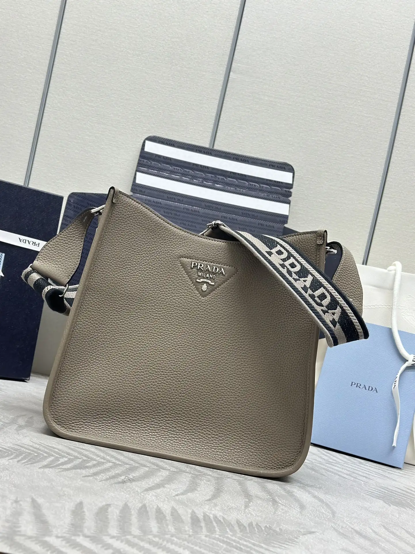 Prada Grained Leather Crossbody Bag D104016496