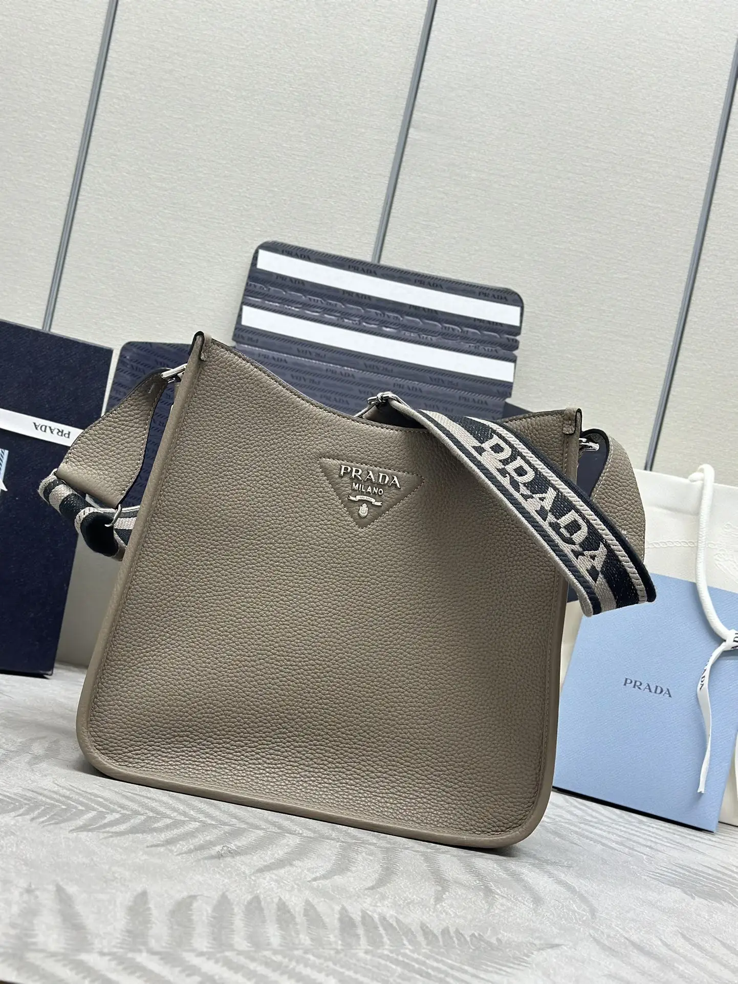 Prada Grained Leather Crossbody Bag D104016496