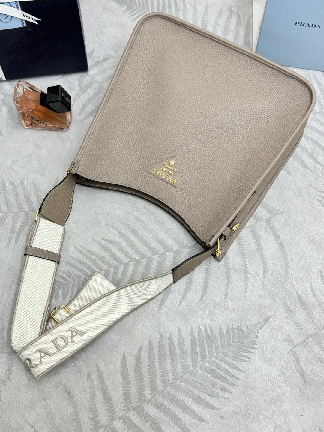 Prada Grained Leather Crossbody Bag with Logo Strap D105016388 — view 5