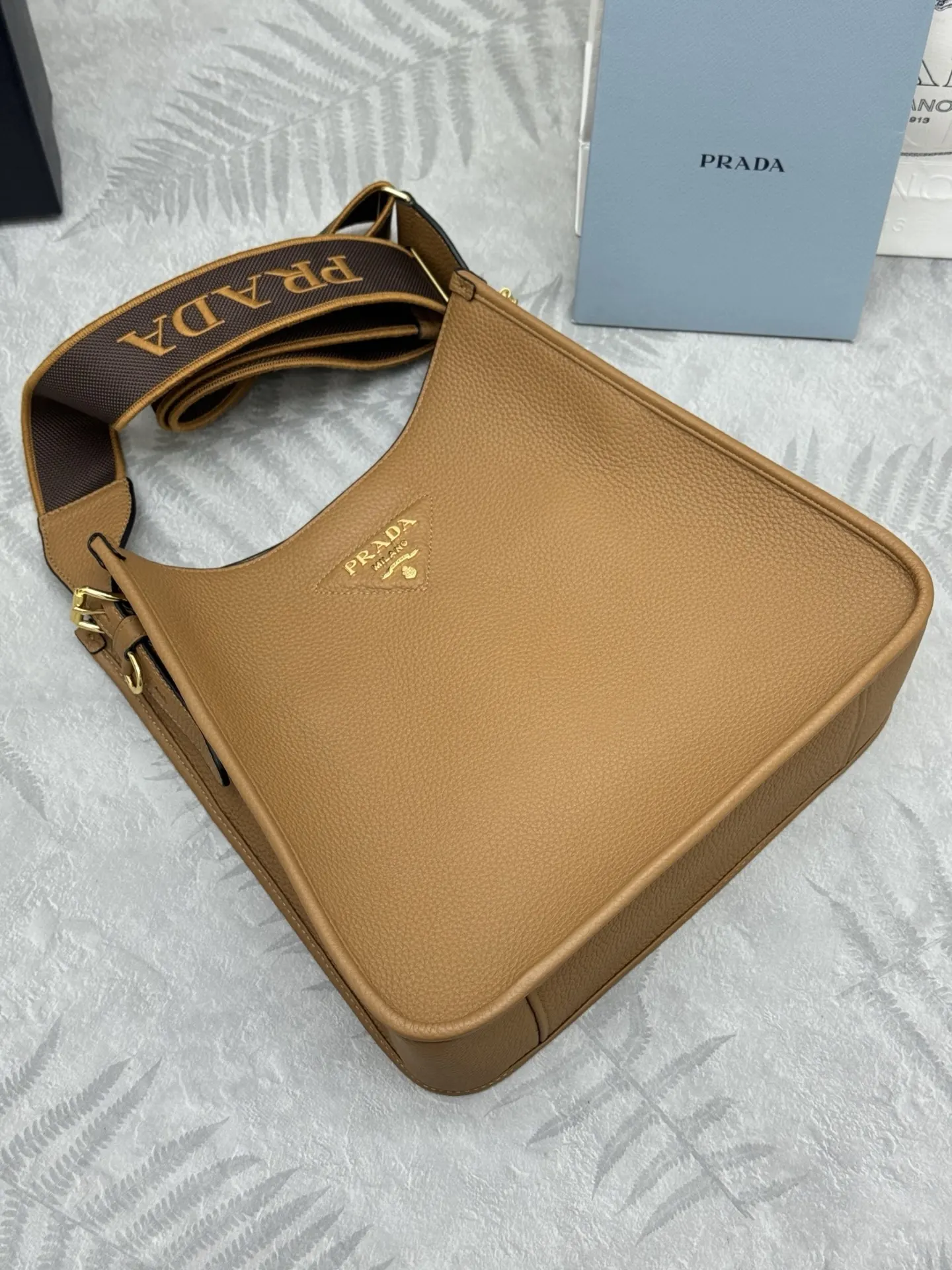 Prada Grained Leather Crossbody Bag with Logo Strap D105016389 — view 5