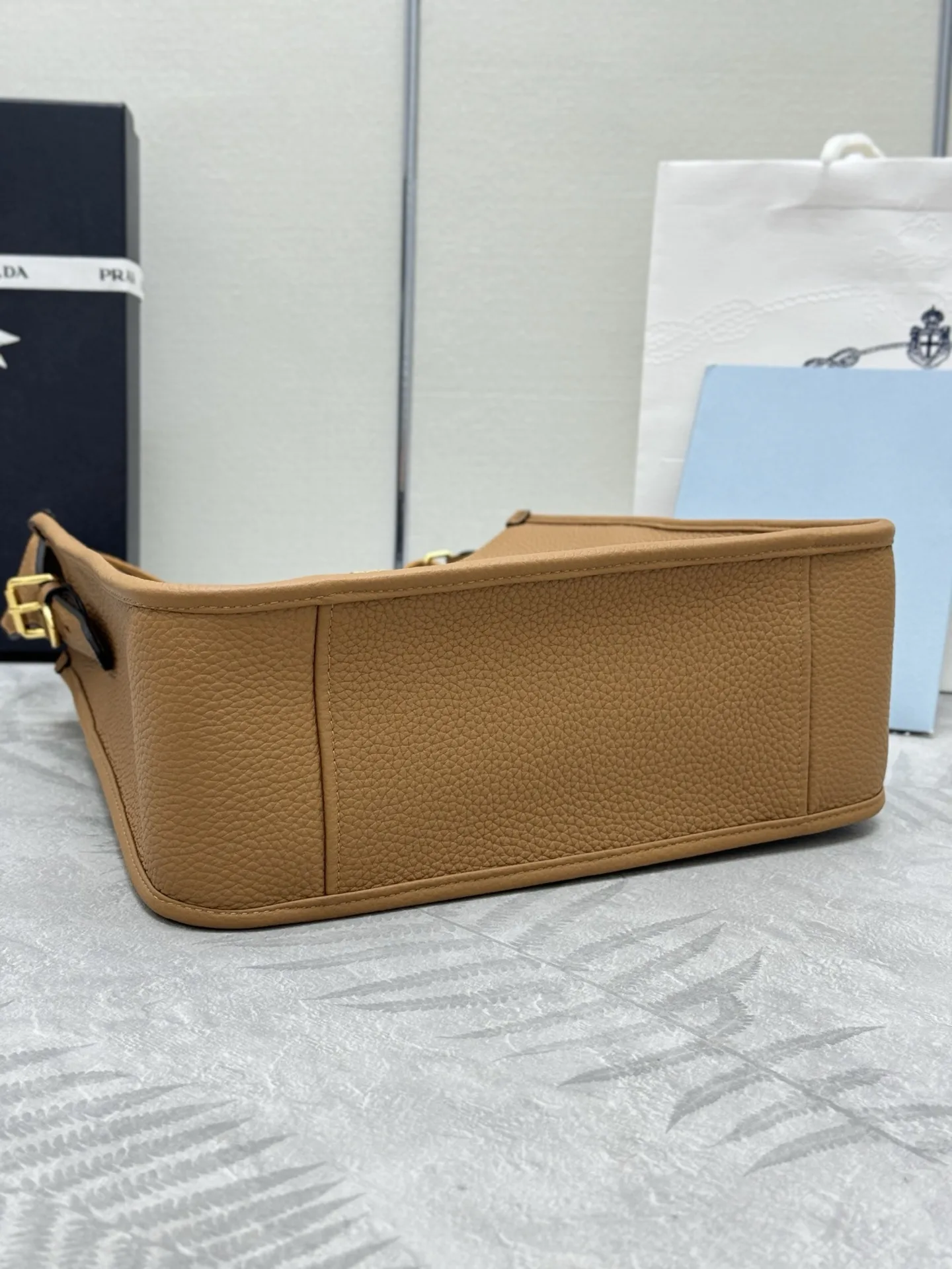 Prada Grained Leather Crossbody Bag with Logo Strap D105016389 — view 6