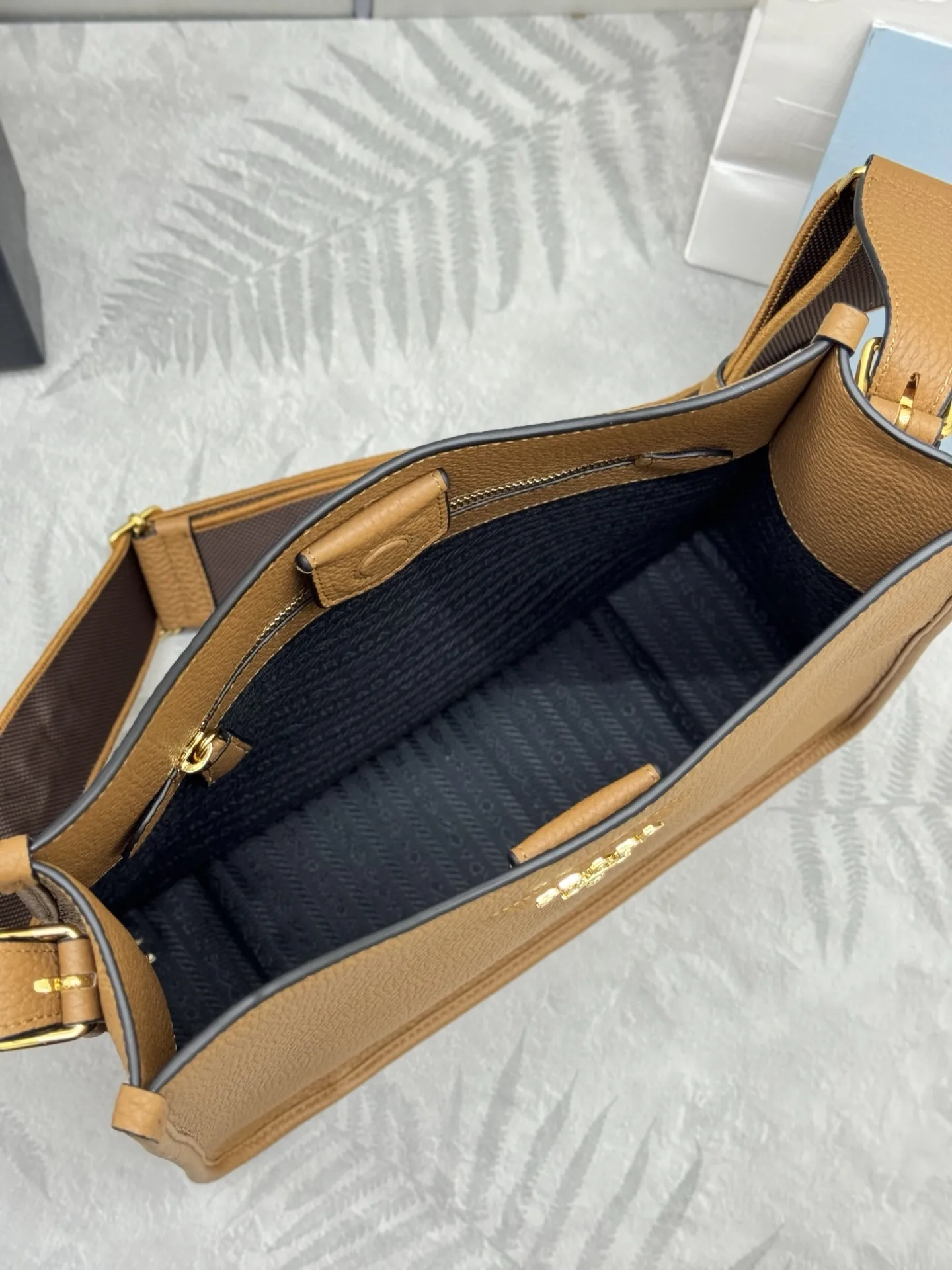 Prada Grained Leather Crossbody Bag with Logo Strap D105016389 — view 8
