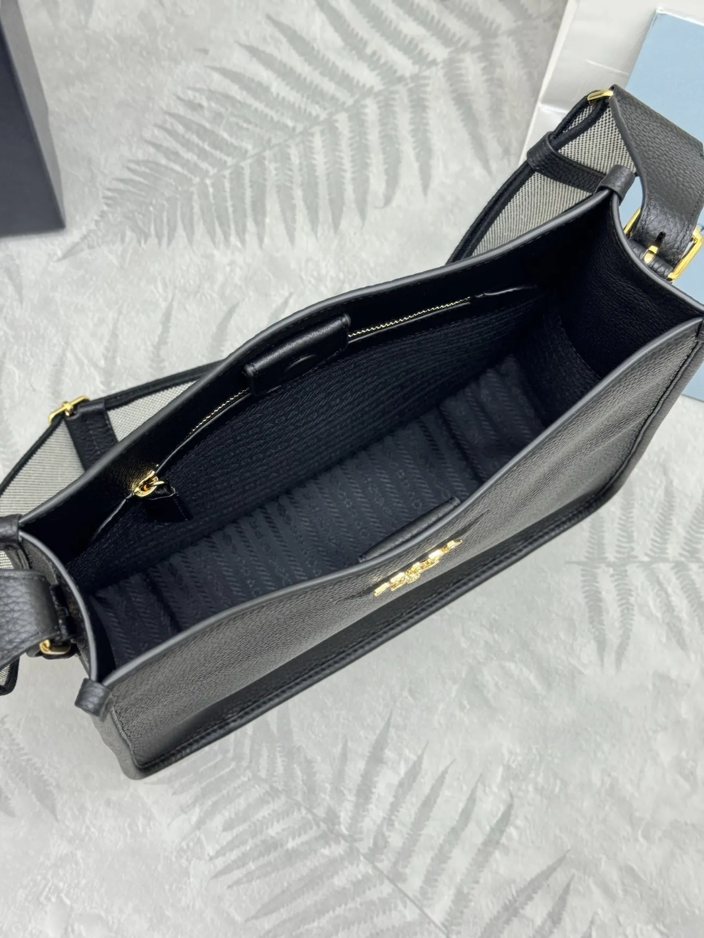 Prada Grained Leather Crossbody Bag with Logo Strap D105016390 — view 8