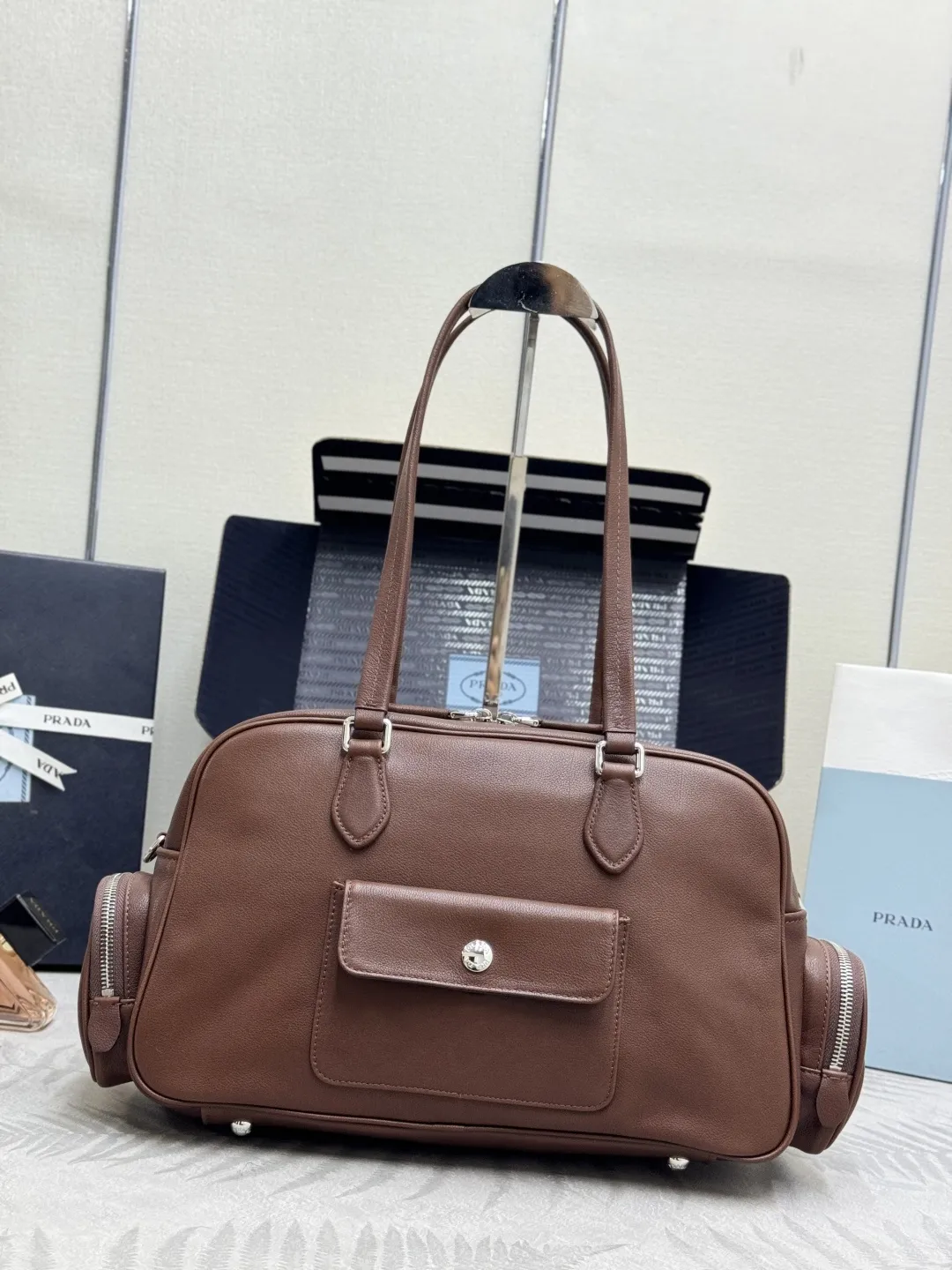 Prada Buffalo Leather Top-Handle Bag D128016504 — view 2