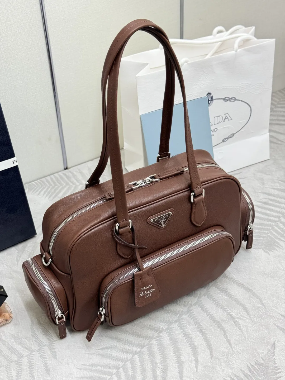 Prada Buffalo Leather Top-Handle Bag D128016504 — view 3