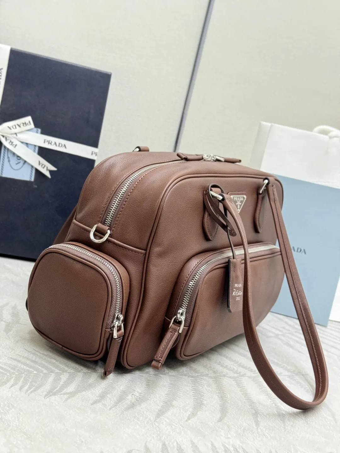 Prada Buffalo Leather Top-Handle Bag D128016504 — view 5