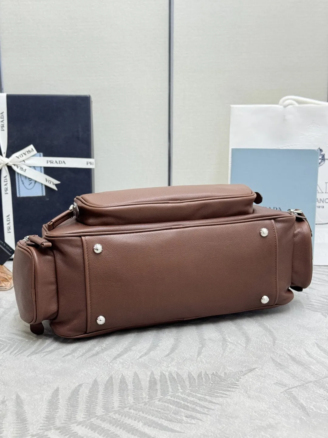 Prada Buffalo Leather Top-Handle Bag D128016504 — view 6