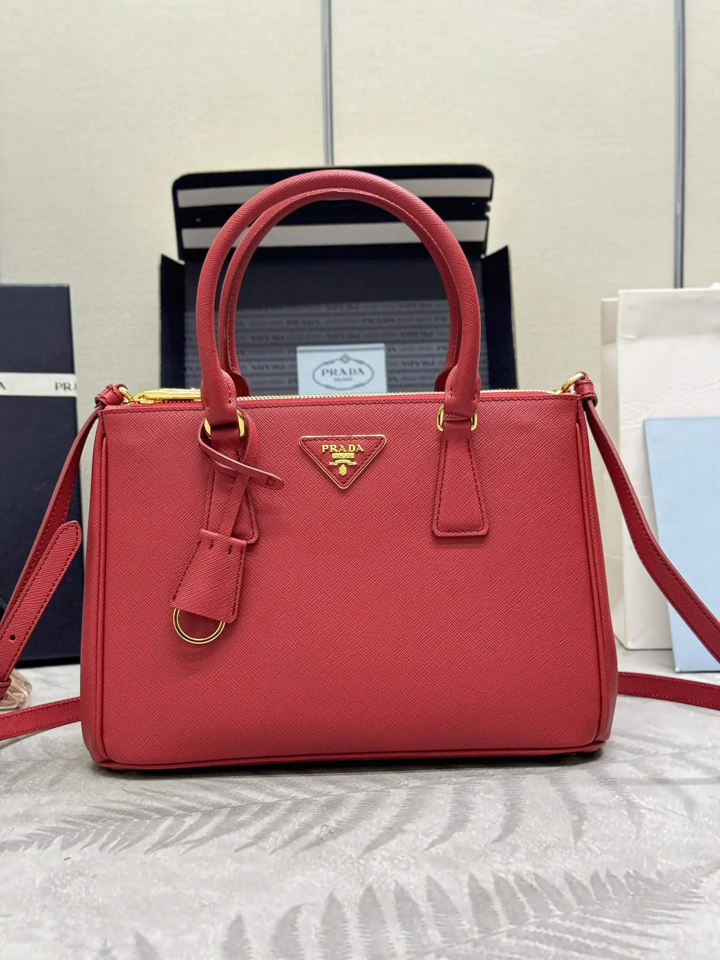 Prada Saffiano Leather Double Handle Tote Bag D98016394