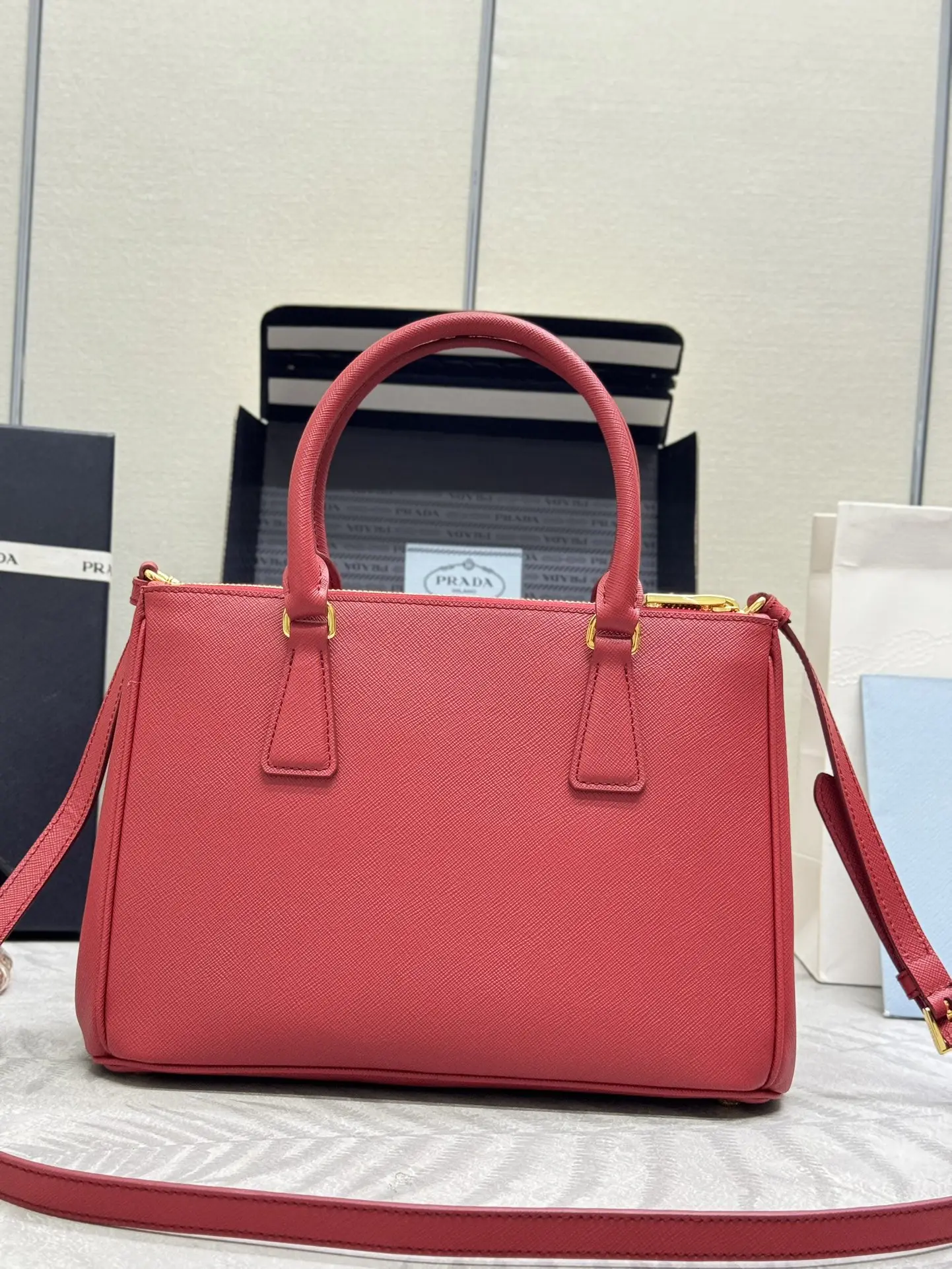 Prada Saffiano Leather Double Handle Tote Bag D98016394 — view 2