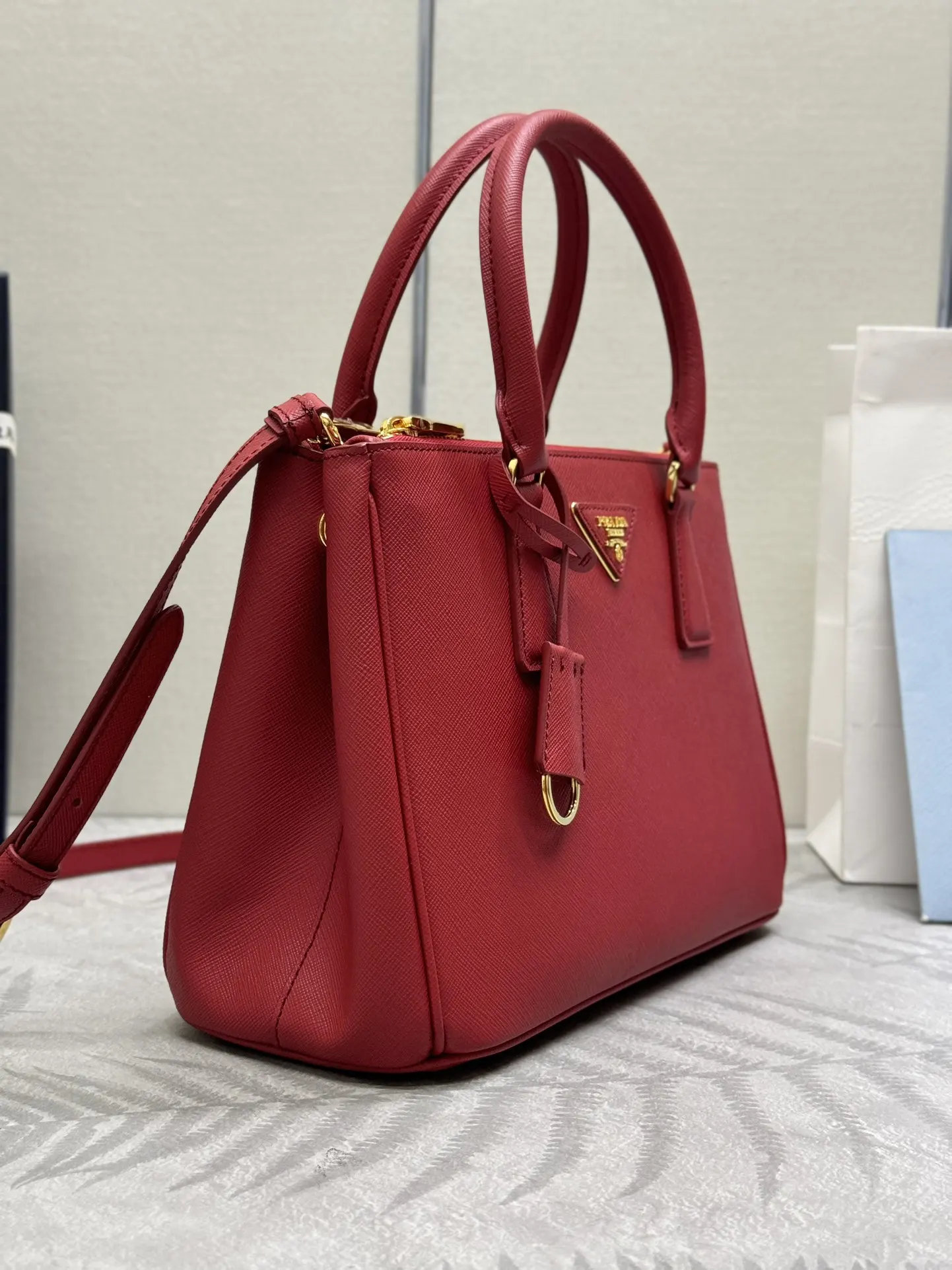 Prada Saffiano Leather Double Handle Tote Bag D98016394 — view 4