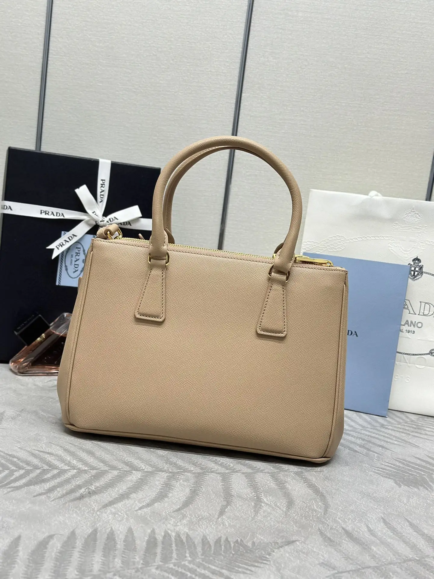 Saffiano Leather Double Handle Shoulder Bag D98016396 — view 2