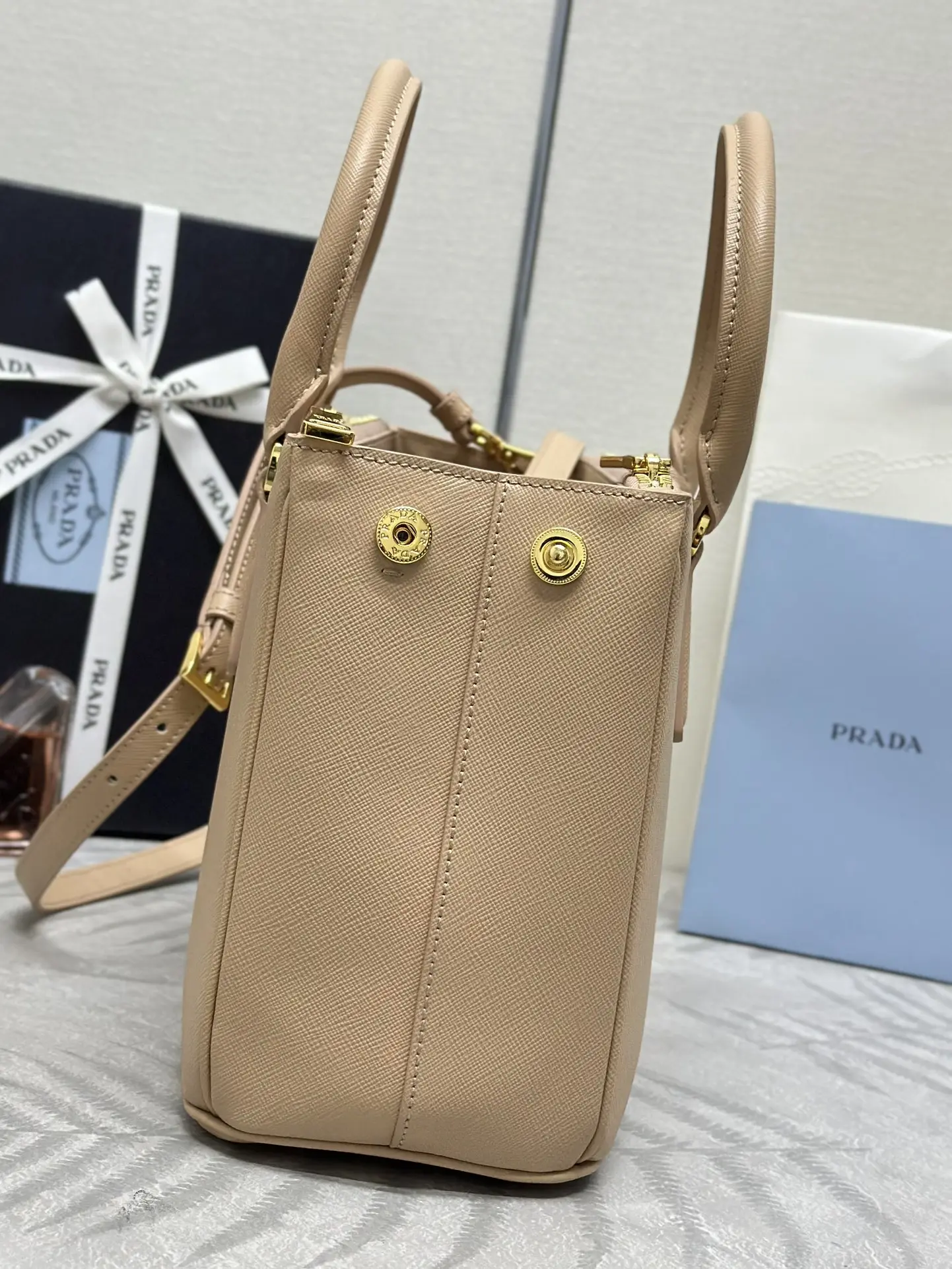 Saffiano Leather Double Handle Shoulder Bag D98016396 — view 5