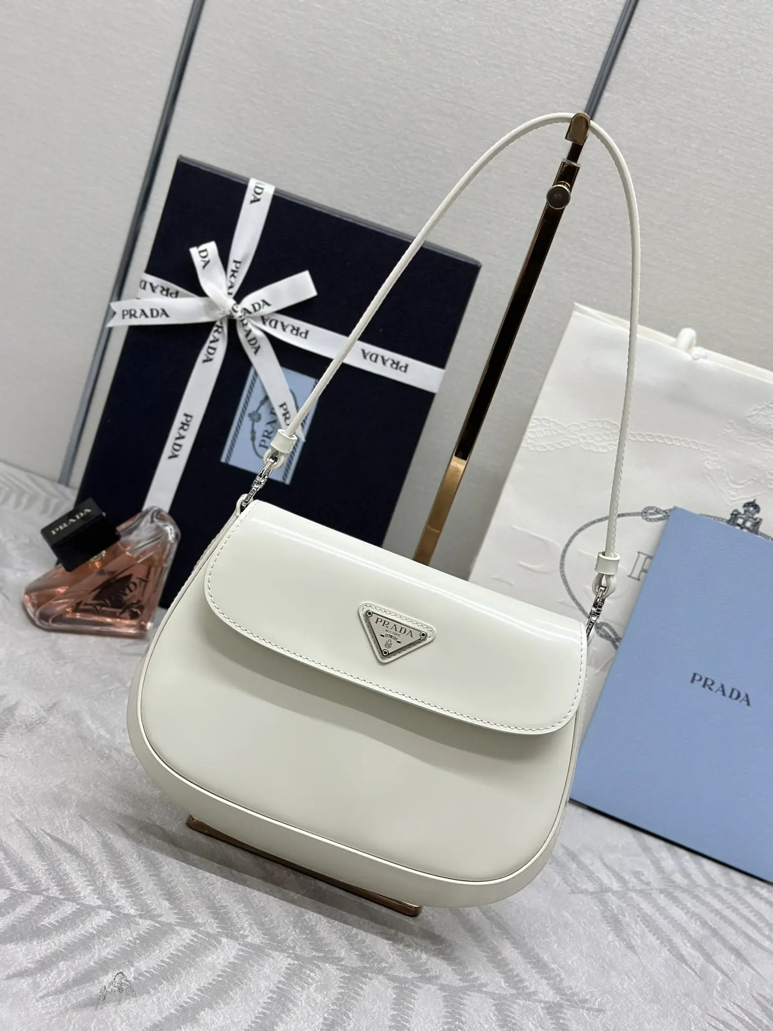 Prada Cleo Brushed Leather Shoulder Bag D81016397