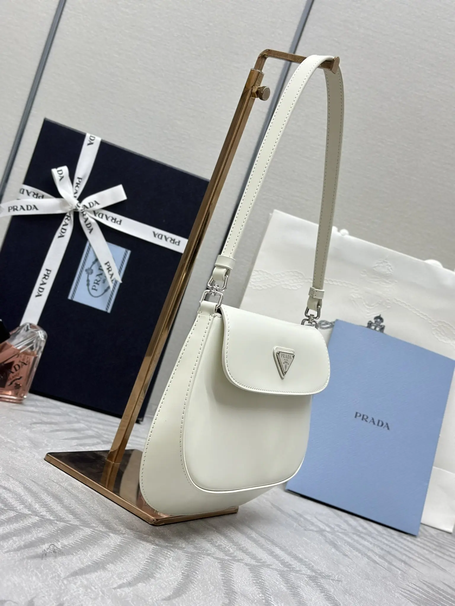 Prada Cleo Brushed Leather Shoulder Bag D81016397 — view 2
