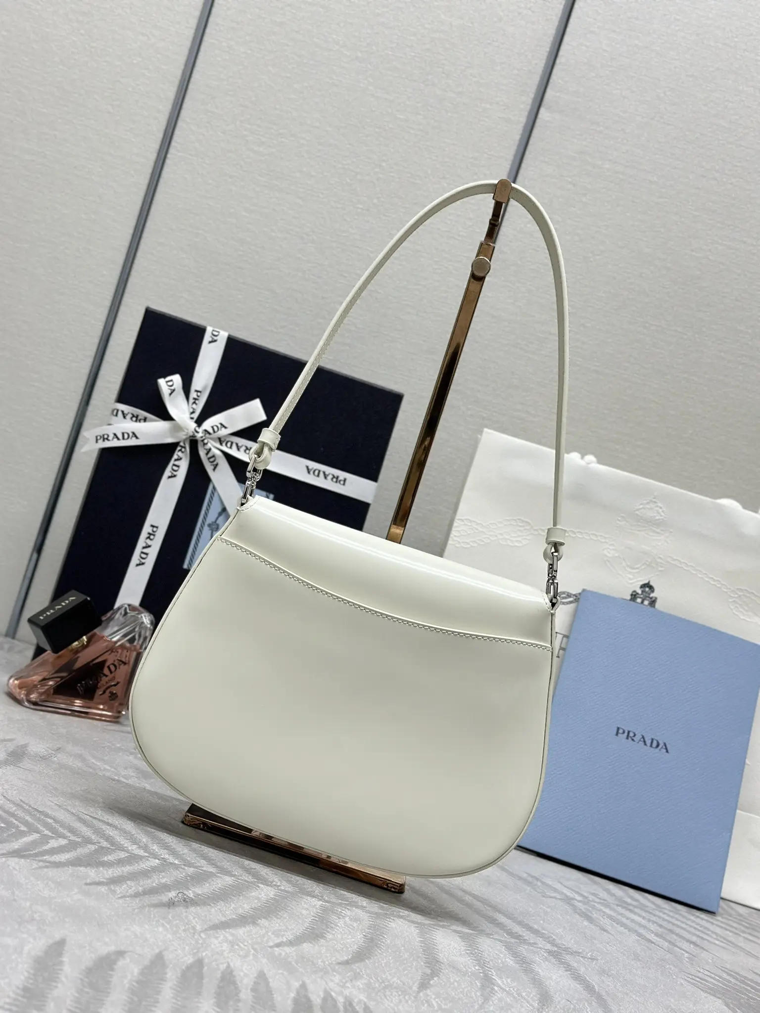Prada Cleo Brushed Leather Shoulder Bag D81016397 — view 3
