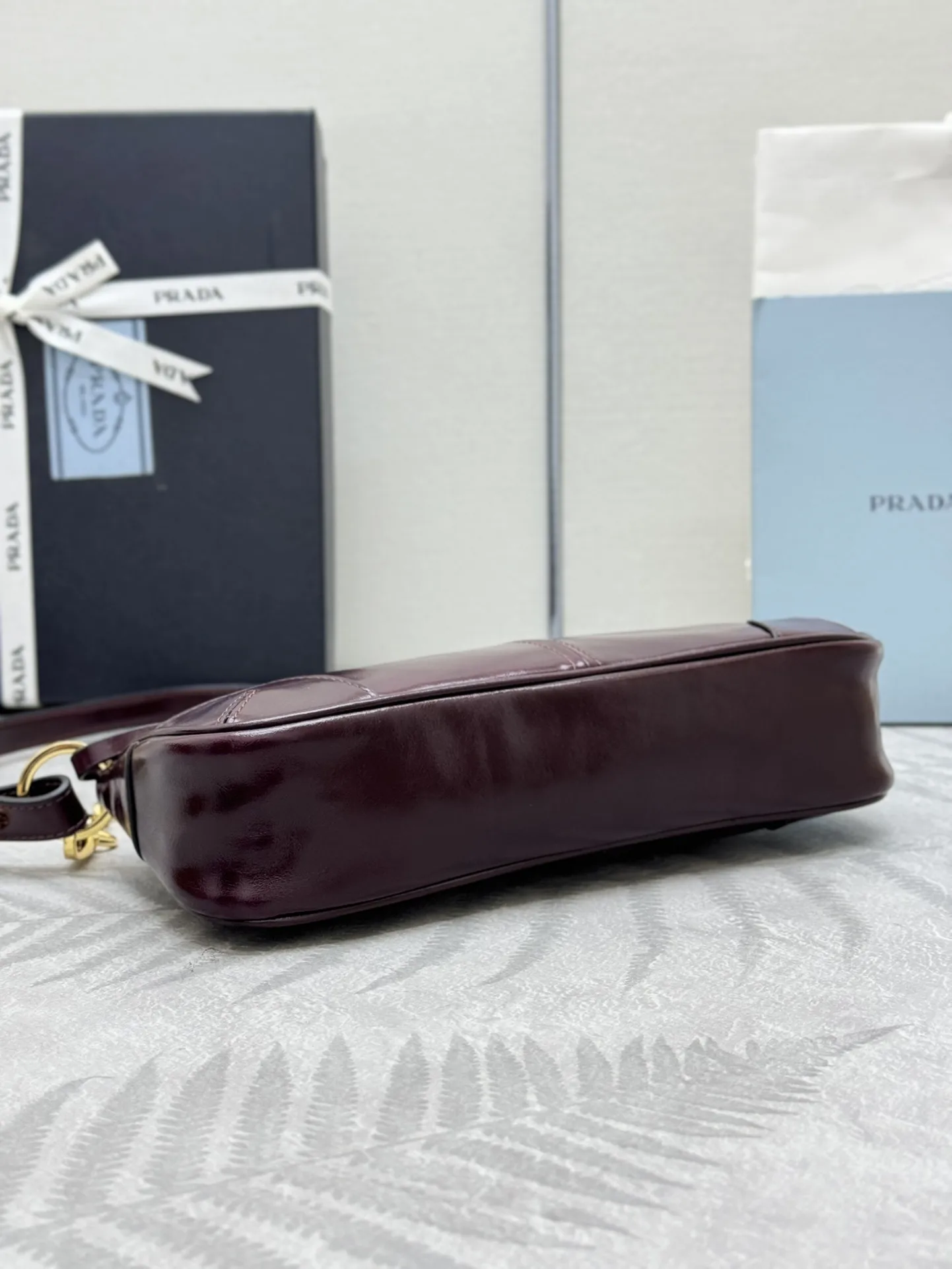 Prada 1BC221 Patent Leather Chain Shoulder Bag D88016398 — view 6
