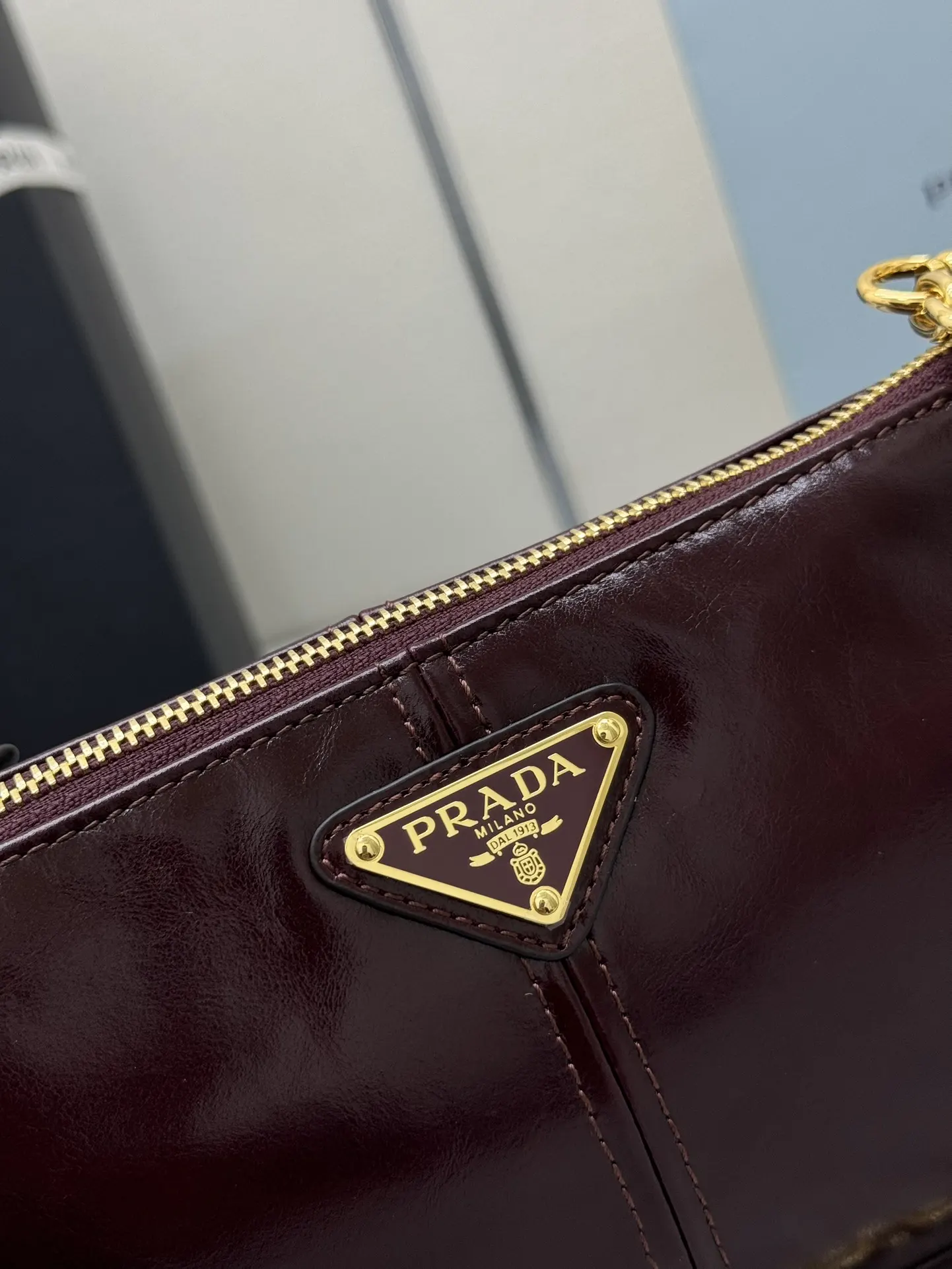 Prada 1BC221 Patent Leather Chain Shoulder Bag D88016398 — view 7