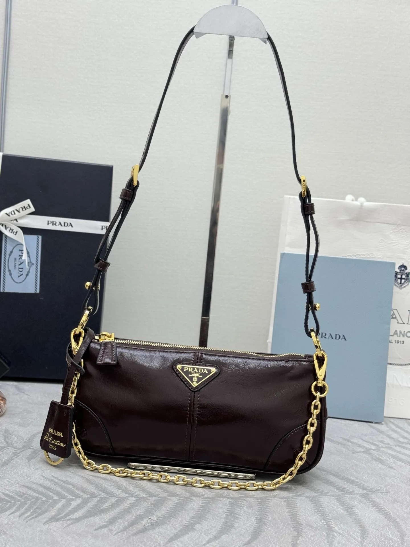 Prada 1BC221 Oiled Leather Shoulder Bag D88016399