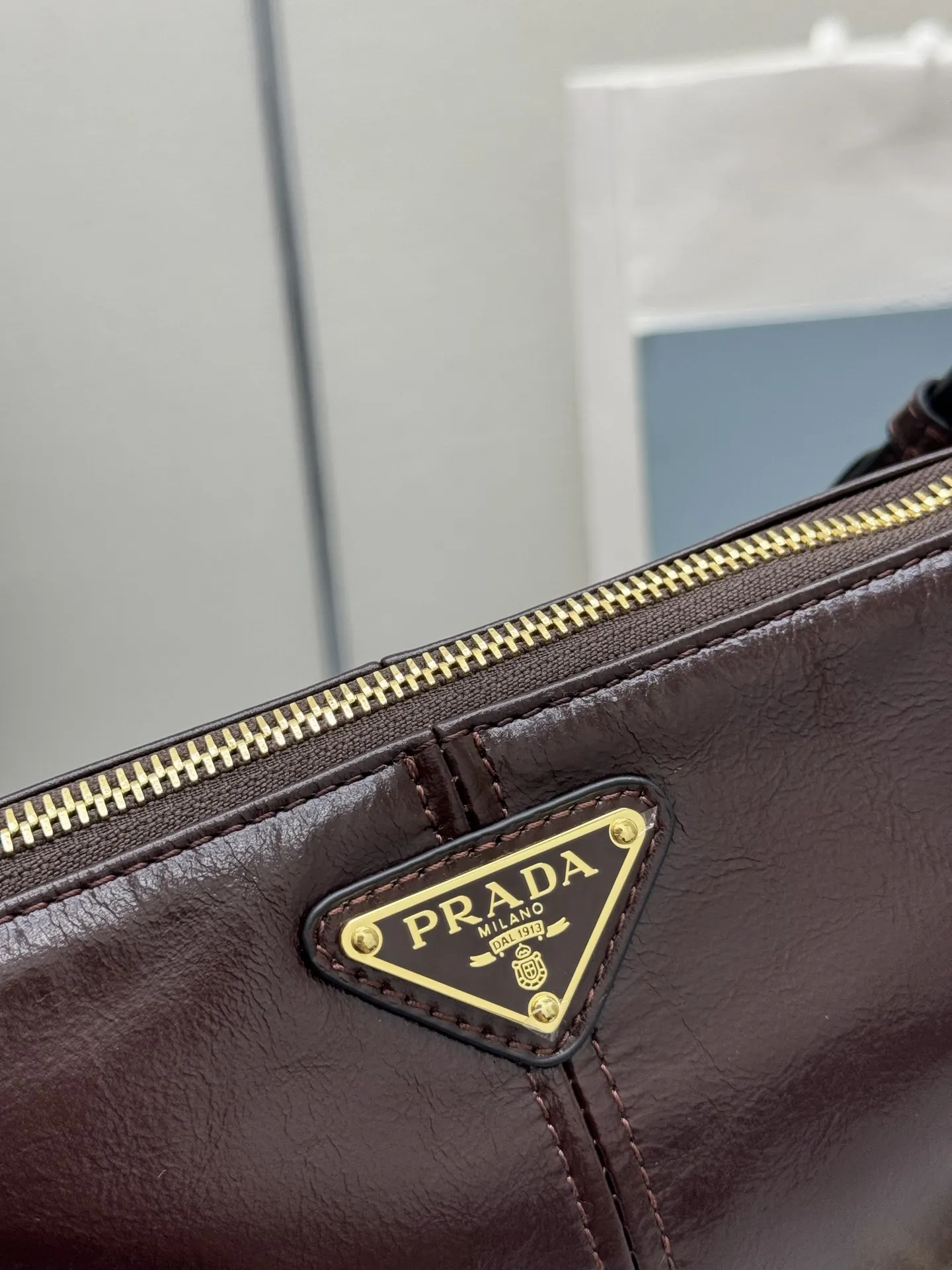 Prada 1BC221 Oiled Leather Shoulder Bag D88016399 — view 7