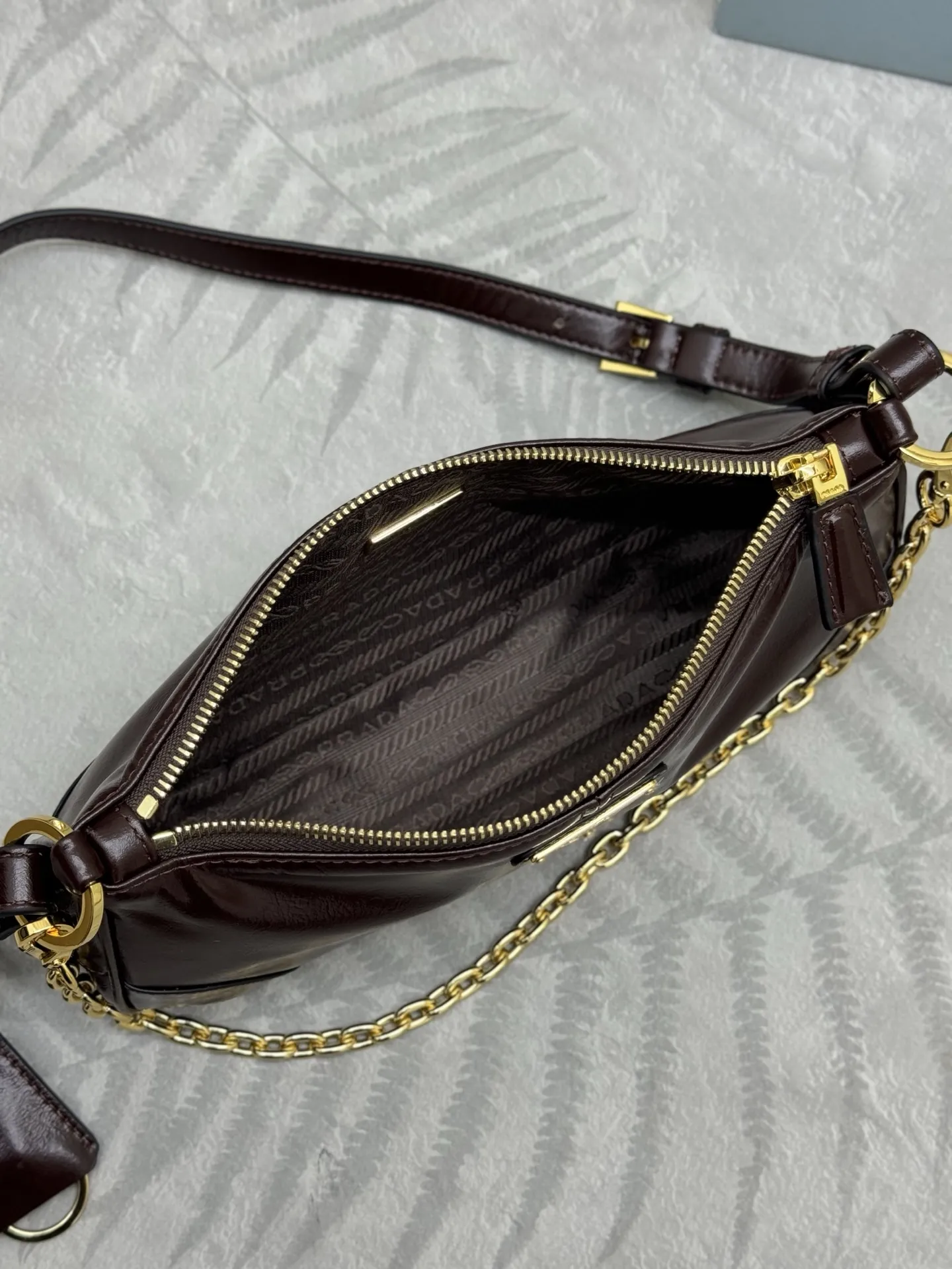 Prada 1BC221 Oiled Leather Shoulder Bag D88016399 — view 9