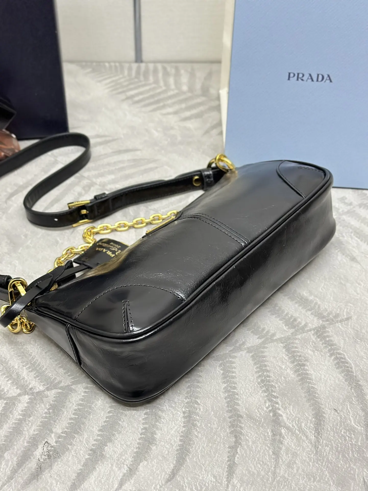 Prada 1BC221 Oiled Leather Shoulder Bag D88016400 — view 5