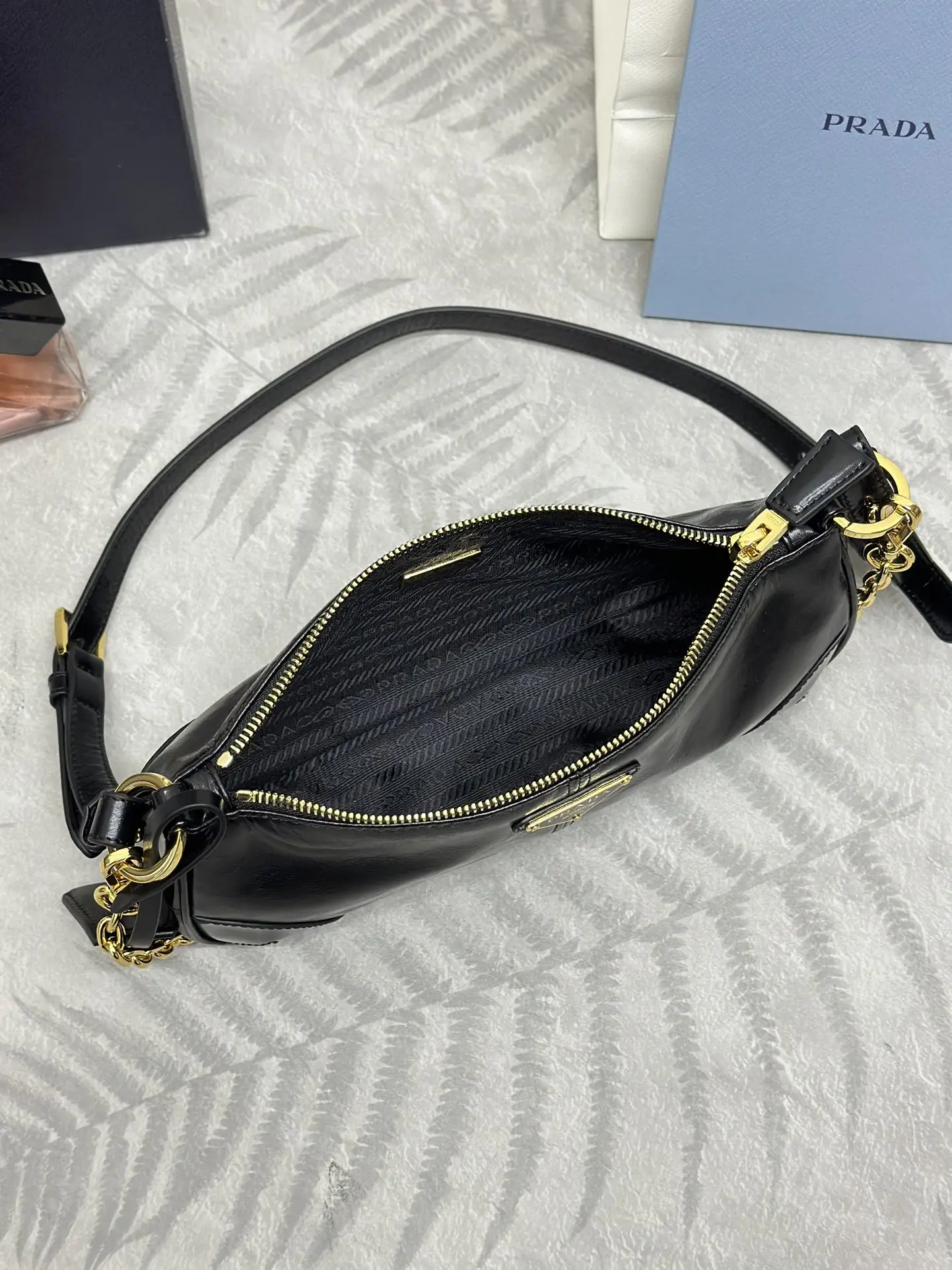 Prada 1BC221 Oiled Leather Shoulder Bag D88016400 — view 8