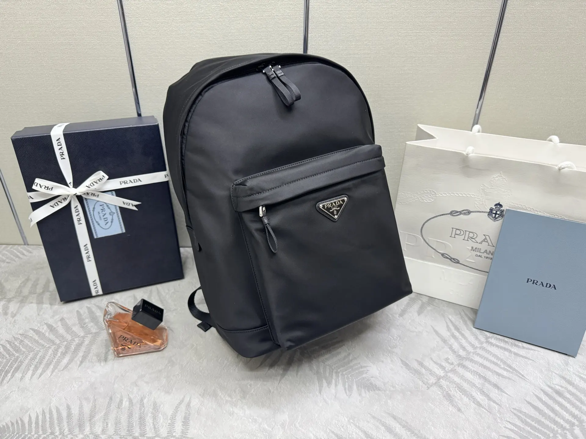 Saffiano Leather and Nylon Backpack D75016401 — view 2