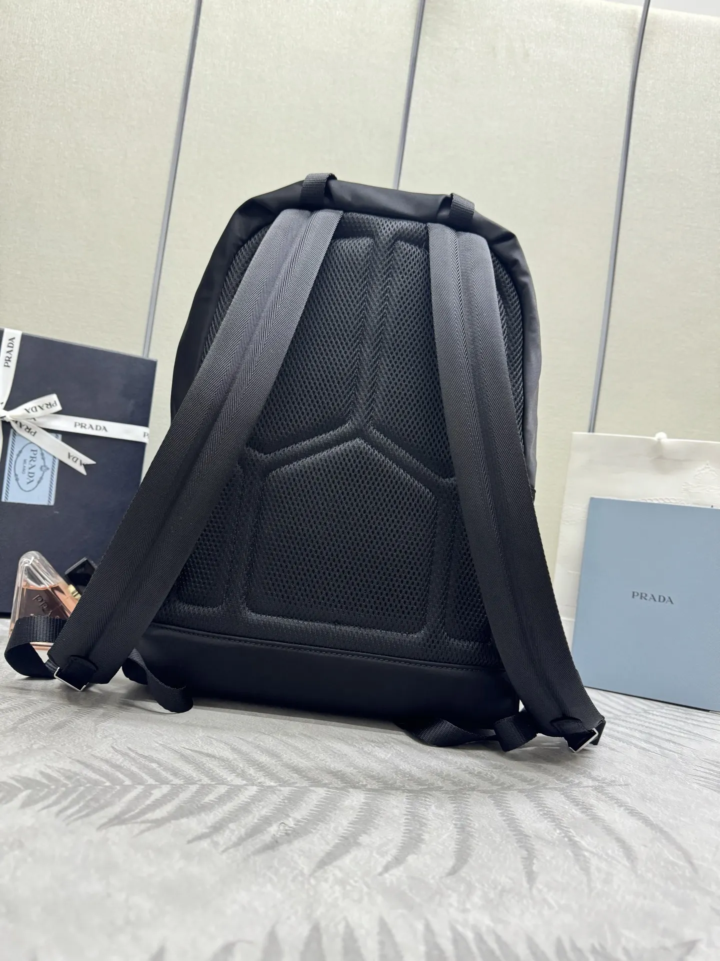 Saffiano Leather and Nylon Backpack D75016401 — view 3