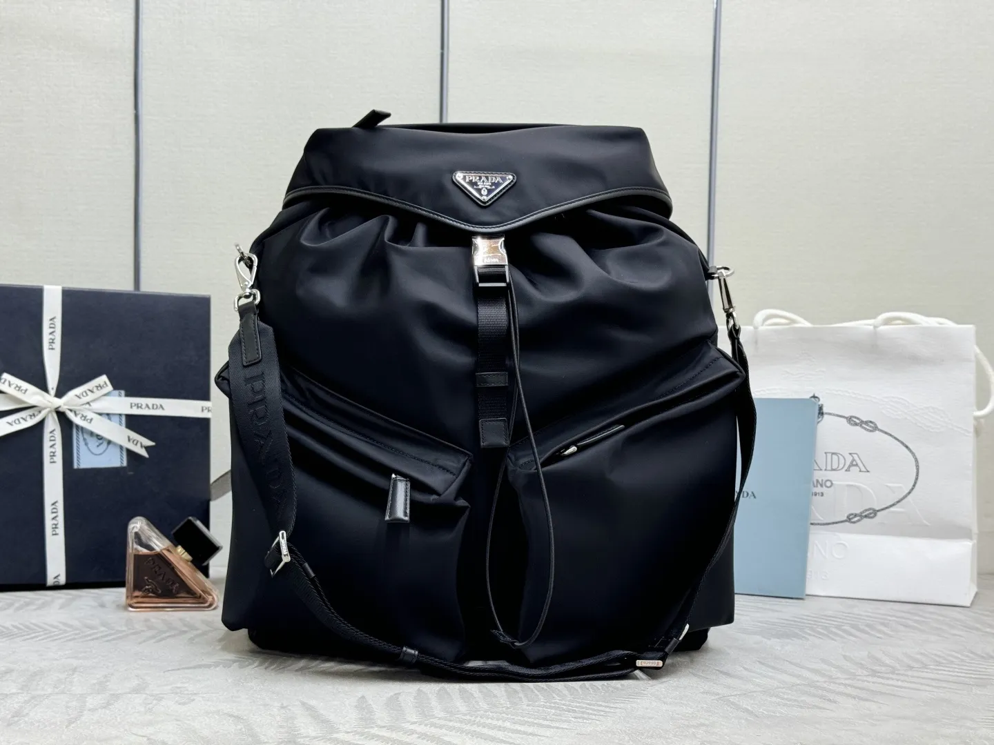 Nylon Backpack with Adjustable Shoulder Strap D98016403