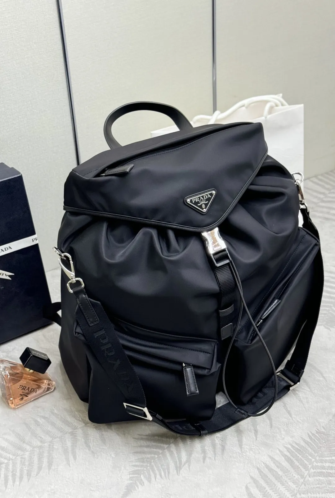 Nylon Backpack with Adjustable Shoulder Strap D98016403 — view 3